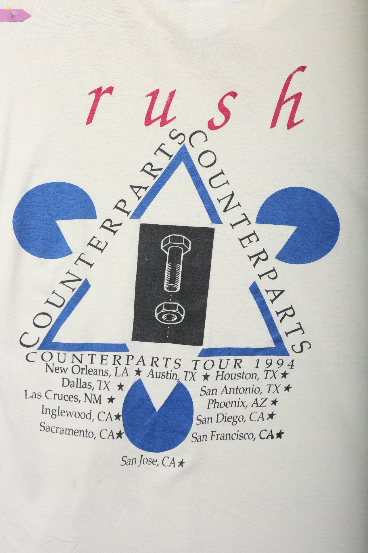 Rush "Counter Parts" 1994 Tour T-Shirt