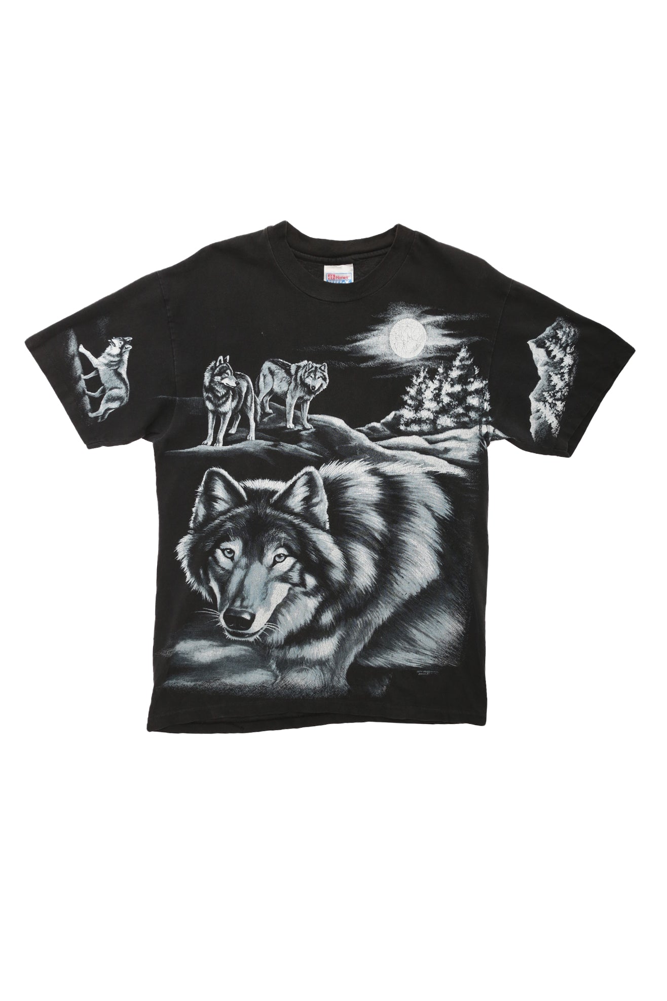 1994 Harlequin All Over Wolf Print T-shirt