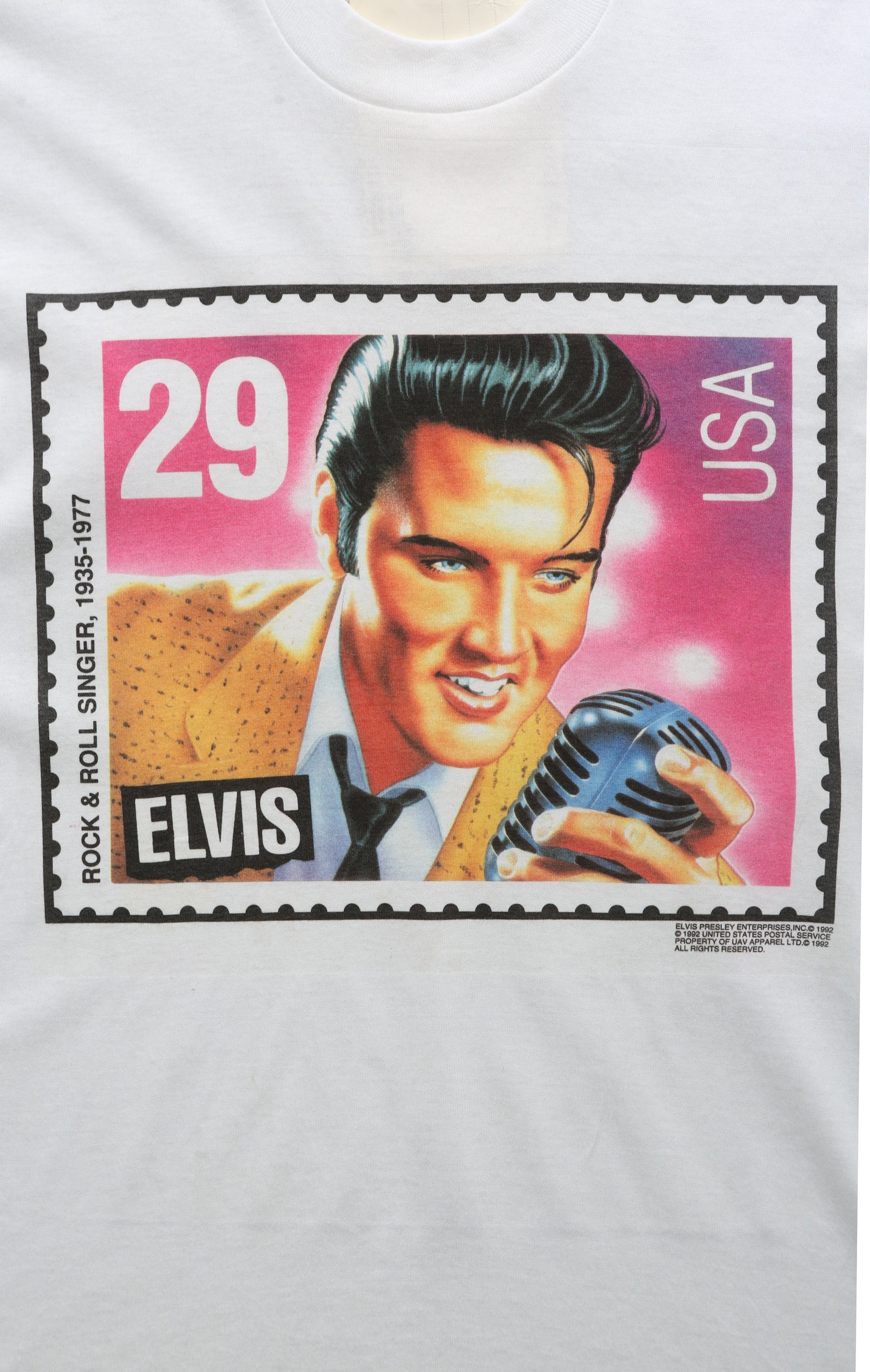 Deadstock 1992 Vintage Elvis Presley Postcard Graphic T-Shirt