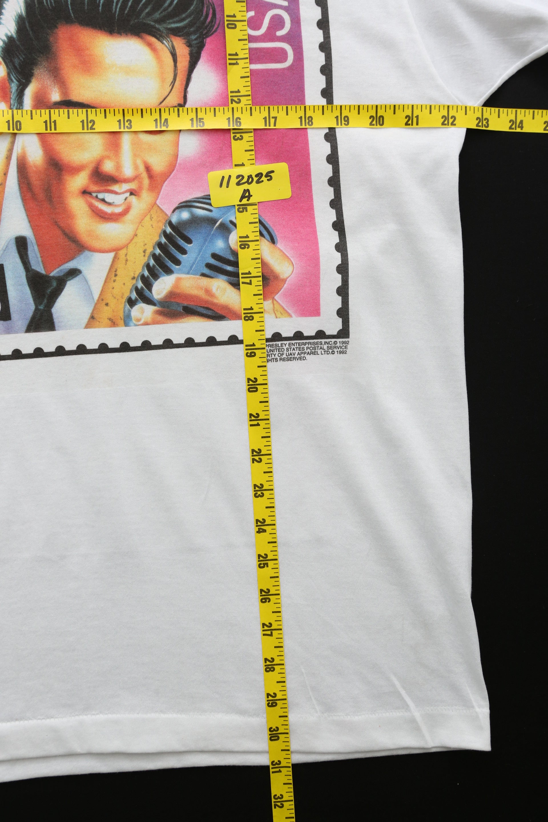 Deadstock 1992 Vintage Elvis Presley Postcard Graphic T-Shirt