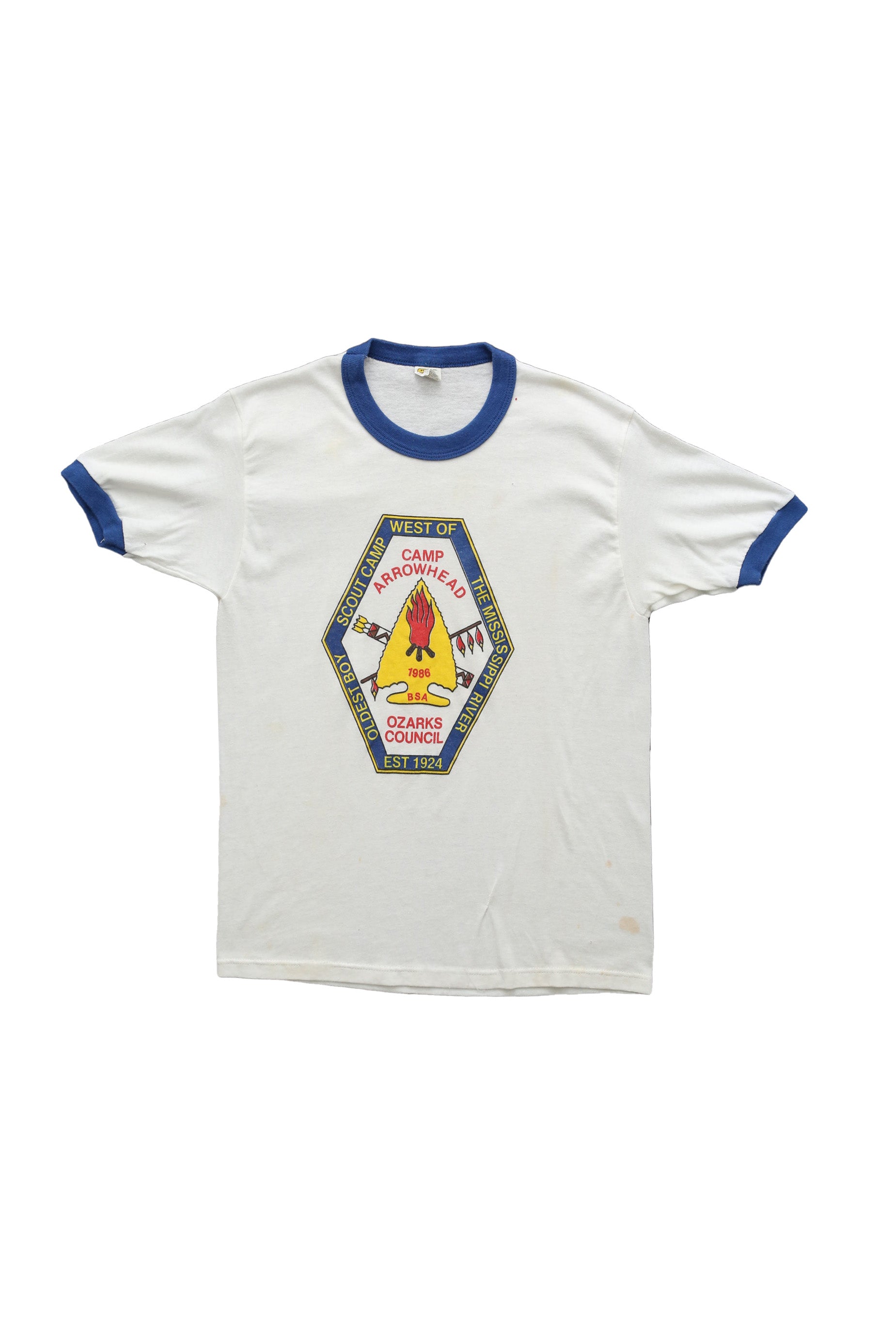 1986 Boy Scouts of America Camp Arrowhead Ringer T-shirt