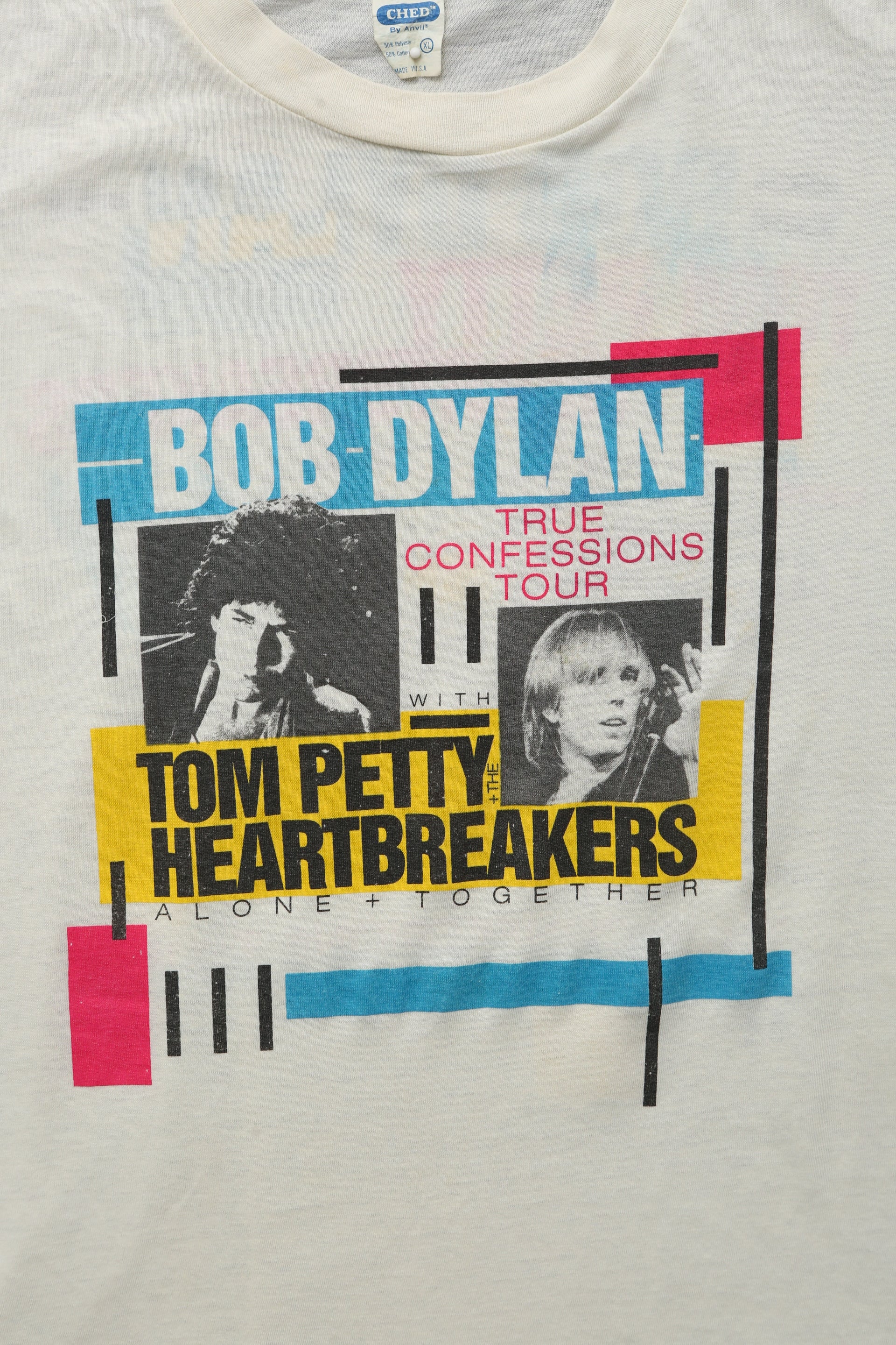 1986 Bob Dylan & Tom Petty and the Heartbreakers "True Confessions Tour" t-shirt