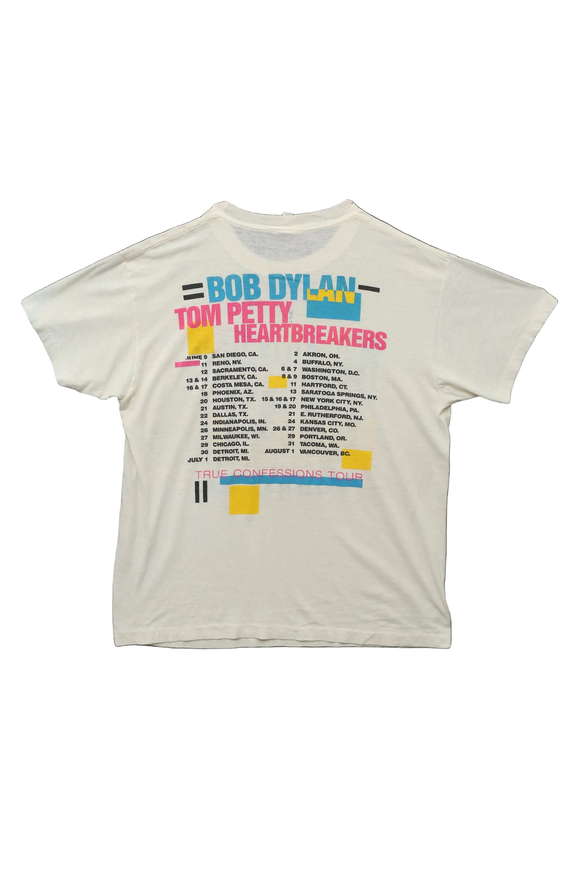 1986 Bob Dylan & Tom Petty and the Heartbreakers "True Confessions Tour" t-shirt