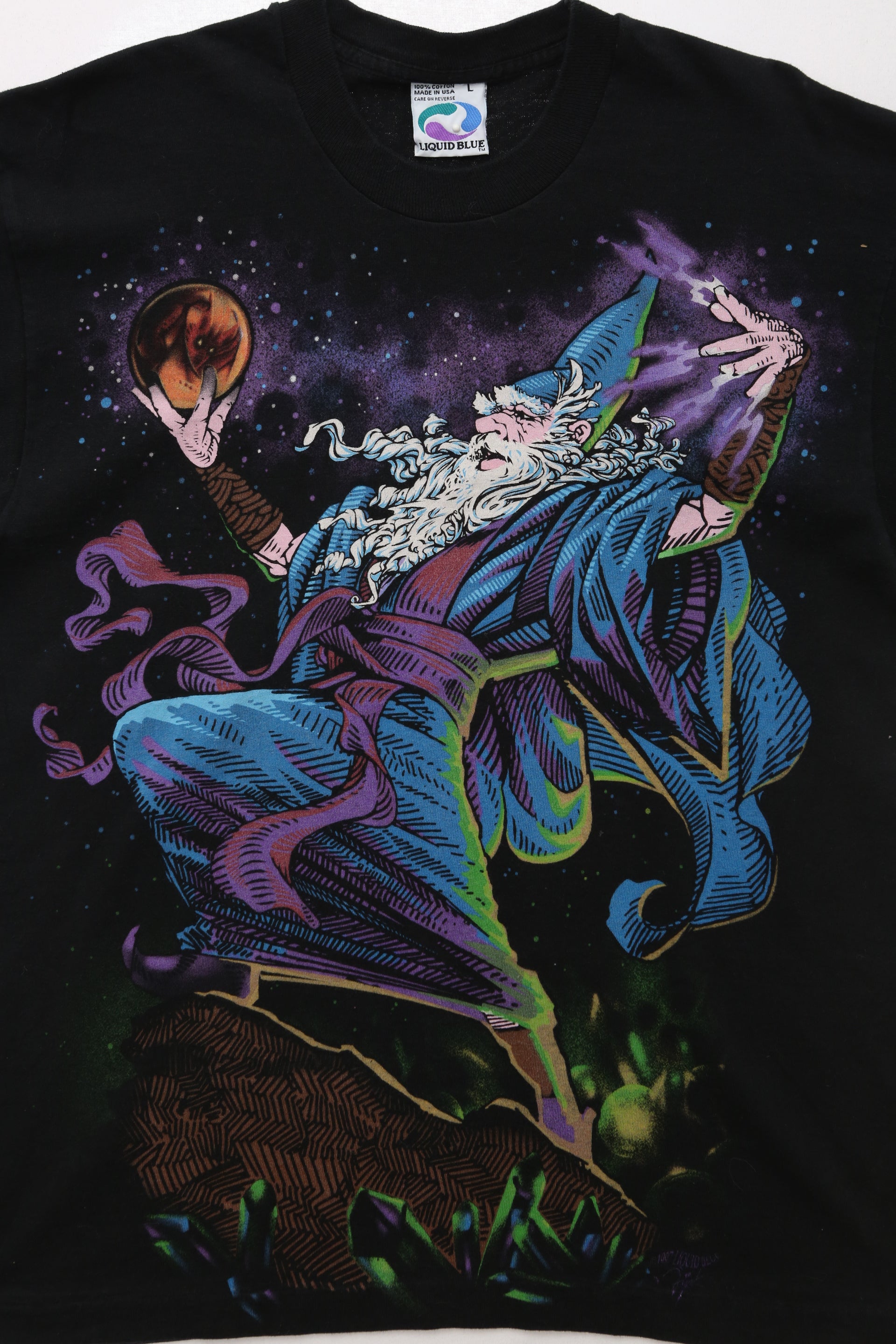 Liquid Blue 90's Wizard Dragon Graphic T-Shirt