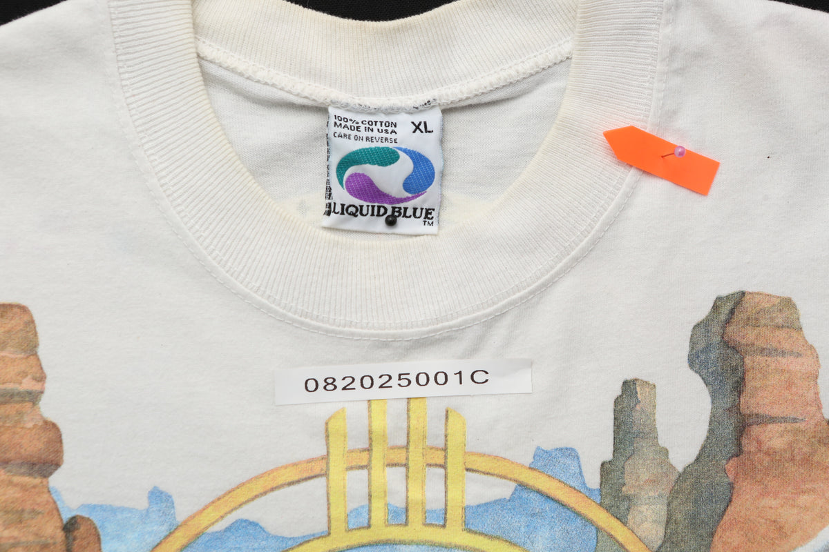 1992 Liquid Blue Southwest Desert Skull Tie Dye T-shirt