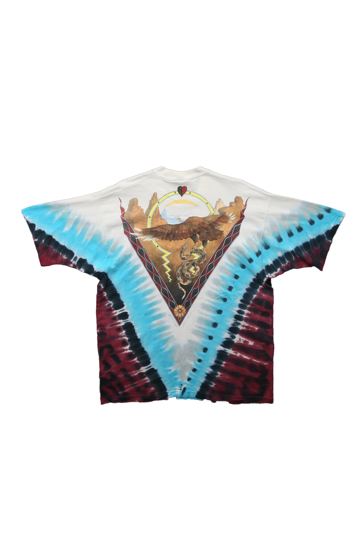 1992 Liquid Blue Southwest Desert Skull Tie Dye T-shirt