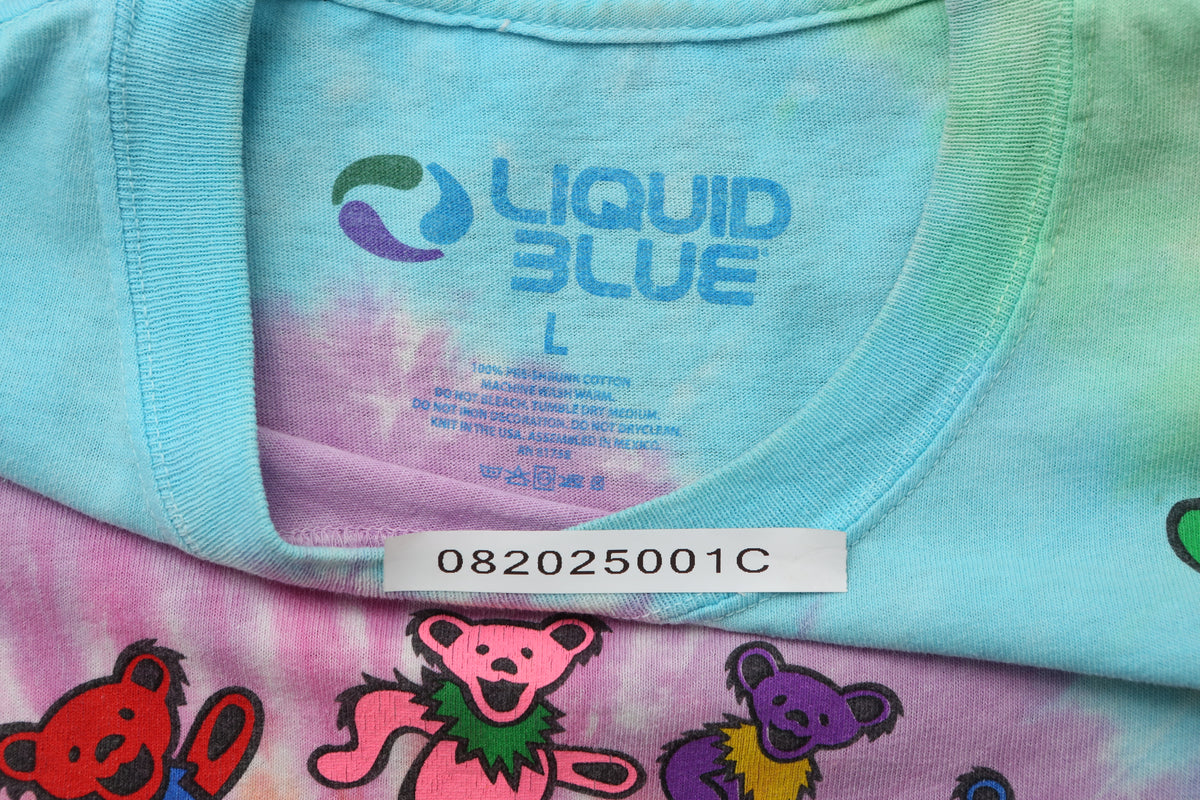 Y2k Liquid Blue Spiral Bears T-shirt