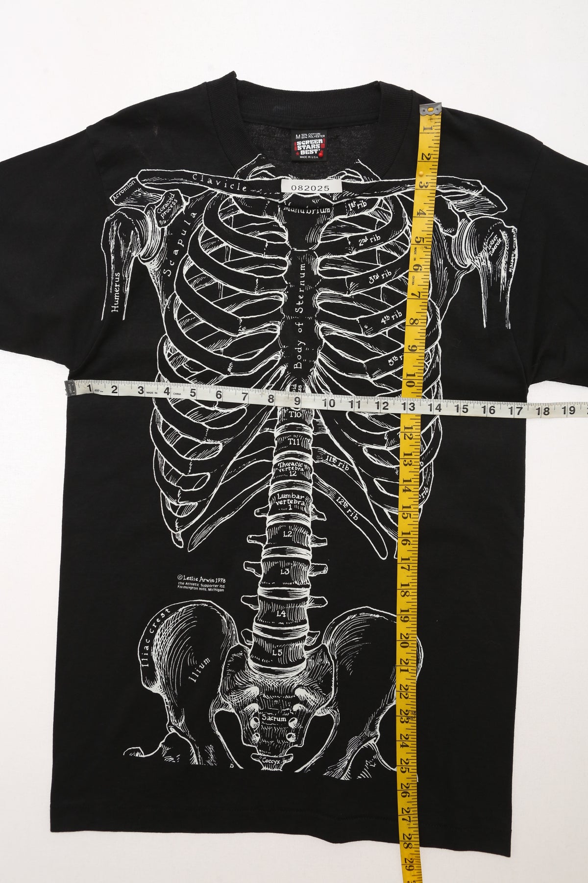 1978 Leslie Arwin Anatomical Skeleton T-shirt