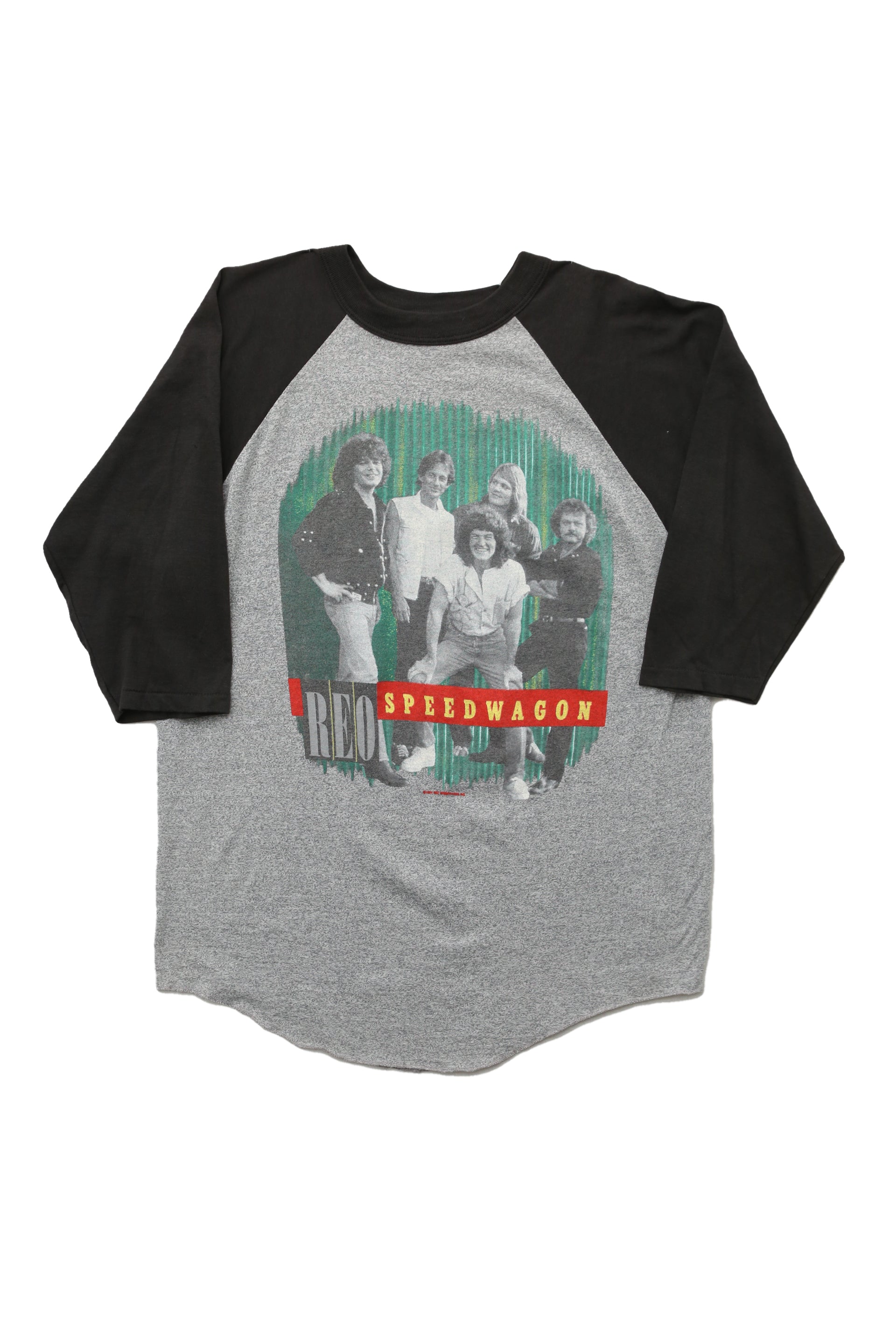 1984 REO Speedwagon Wheels are Tourin Raglan concert tee