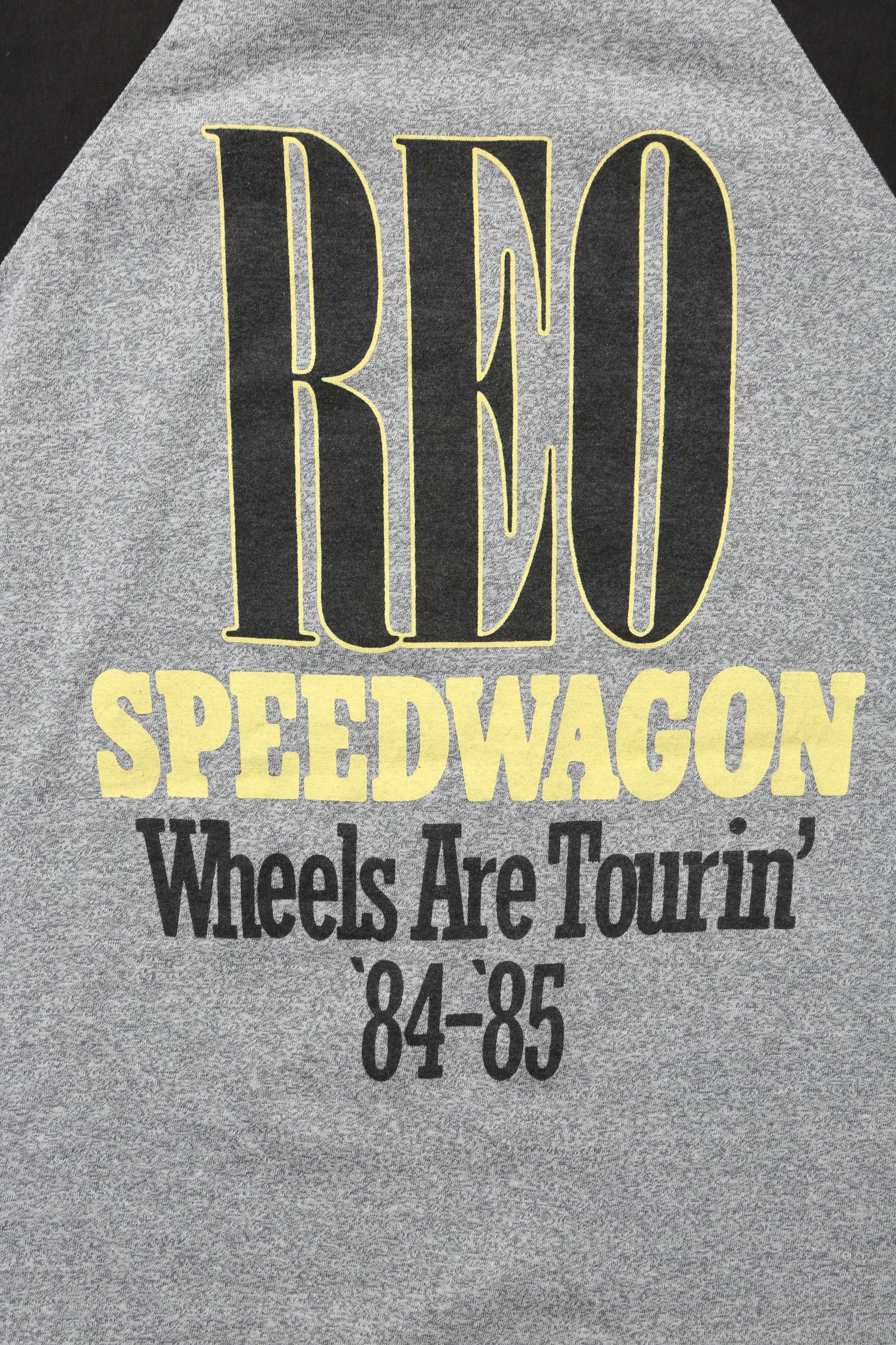 1984 REO Speedwagon Wheels are Tourin Raglan concert tee