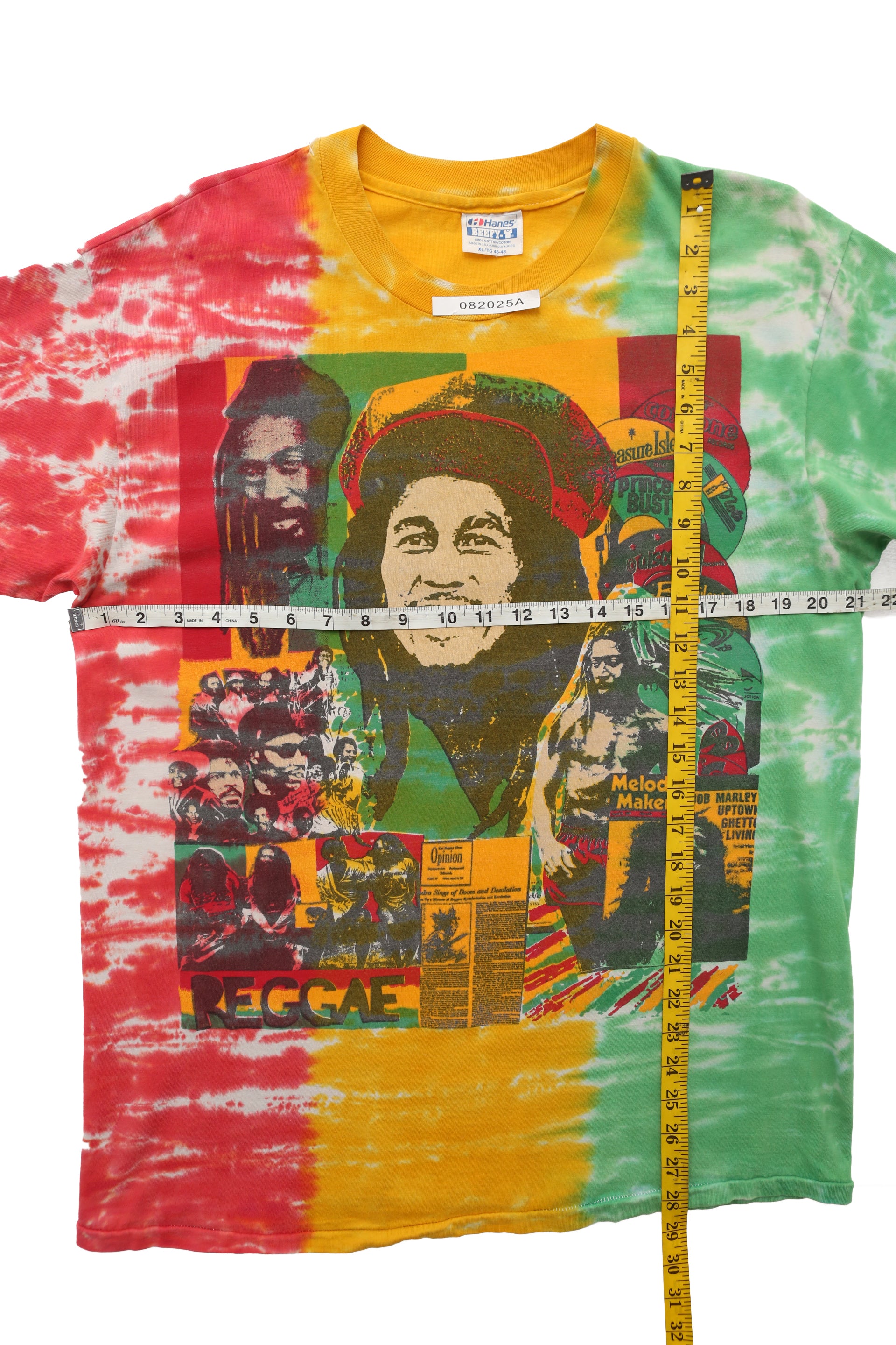 1990's Vintage Bob Marley "Rasta Collage" Tie Dye tee
