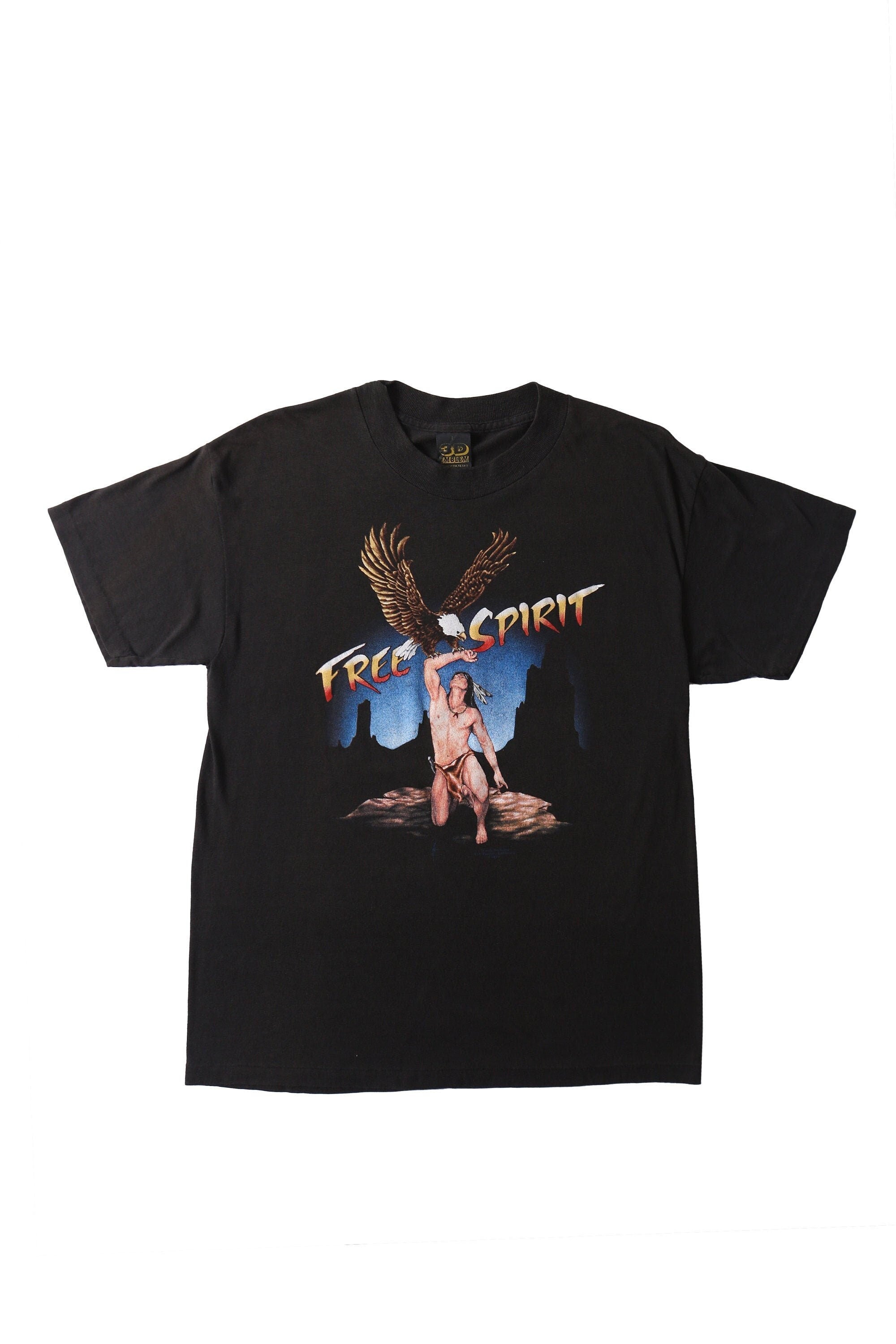 Vintage 3D Emblem "Free Spirit" T-Shirt