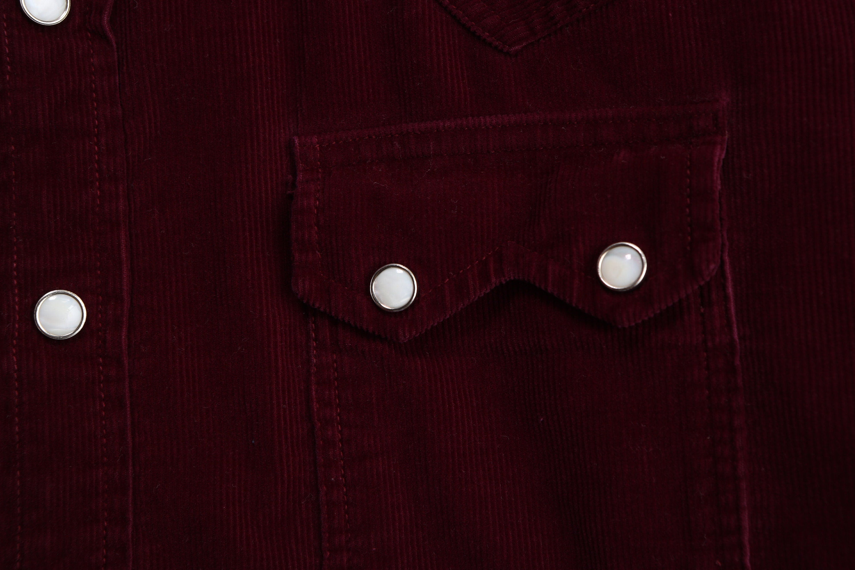 Men's Red Corduroy Long Sleeve Western Shirt