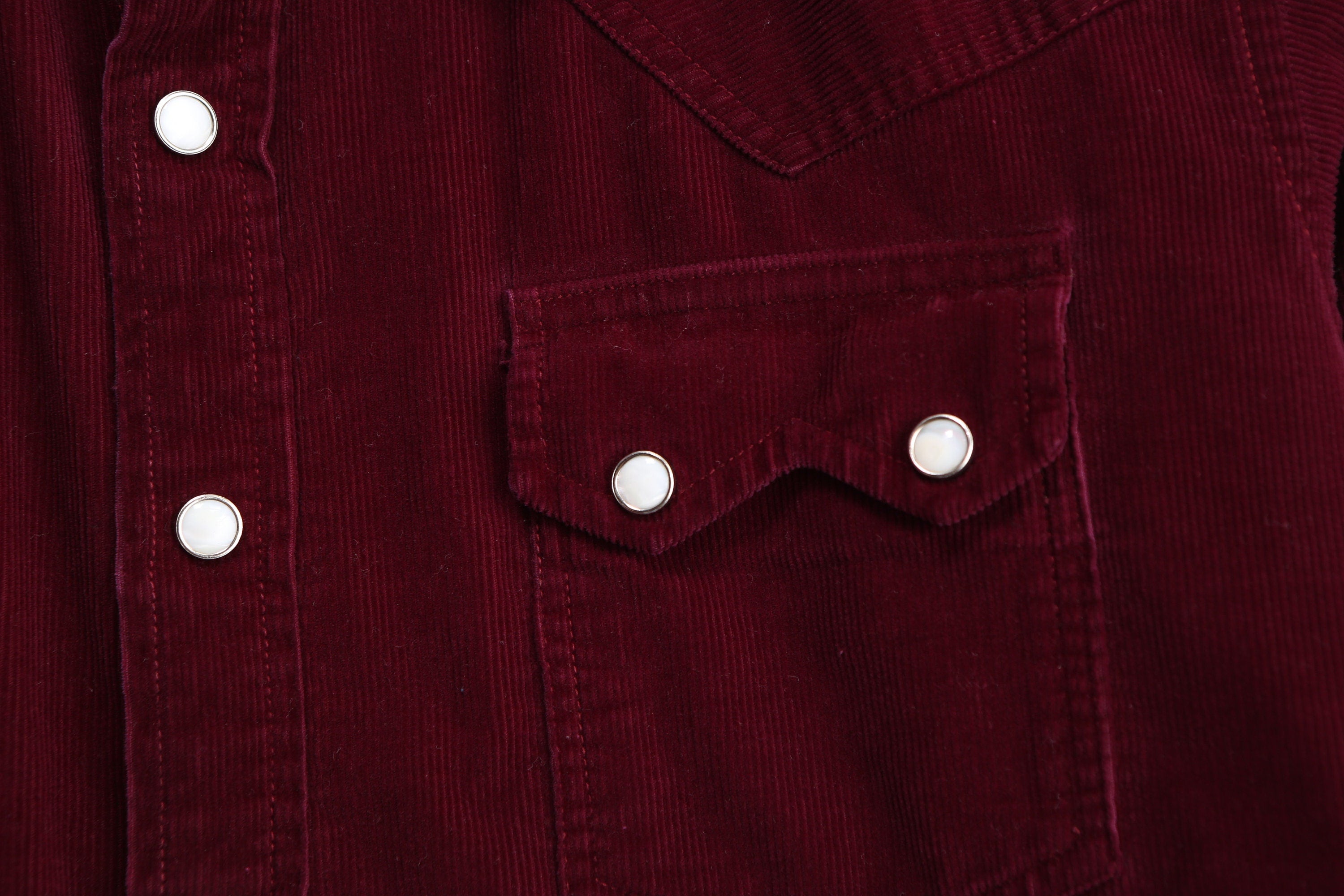 Men's Red Corduroy Long Sleeve Western Shirt