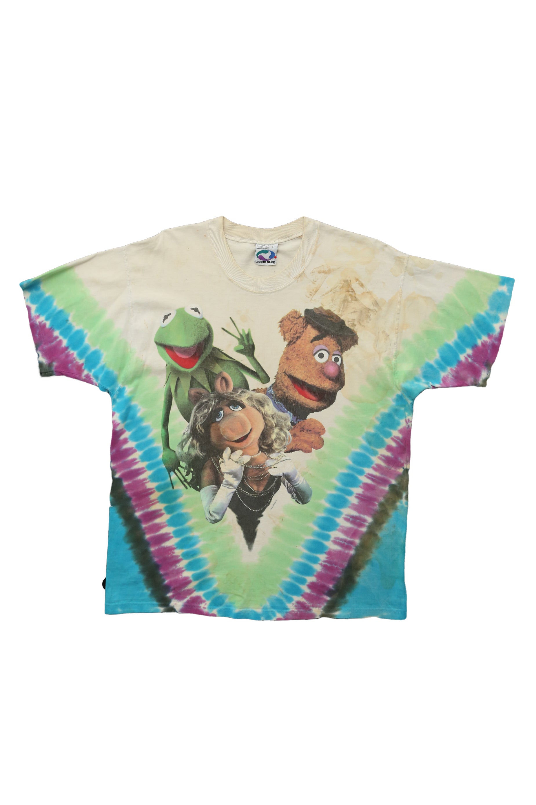 The Muppets Liquid Blue Tie Dye Vintage T-Shirt