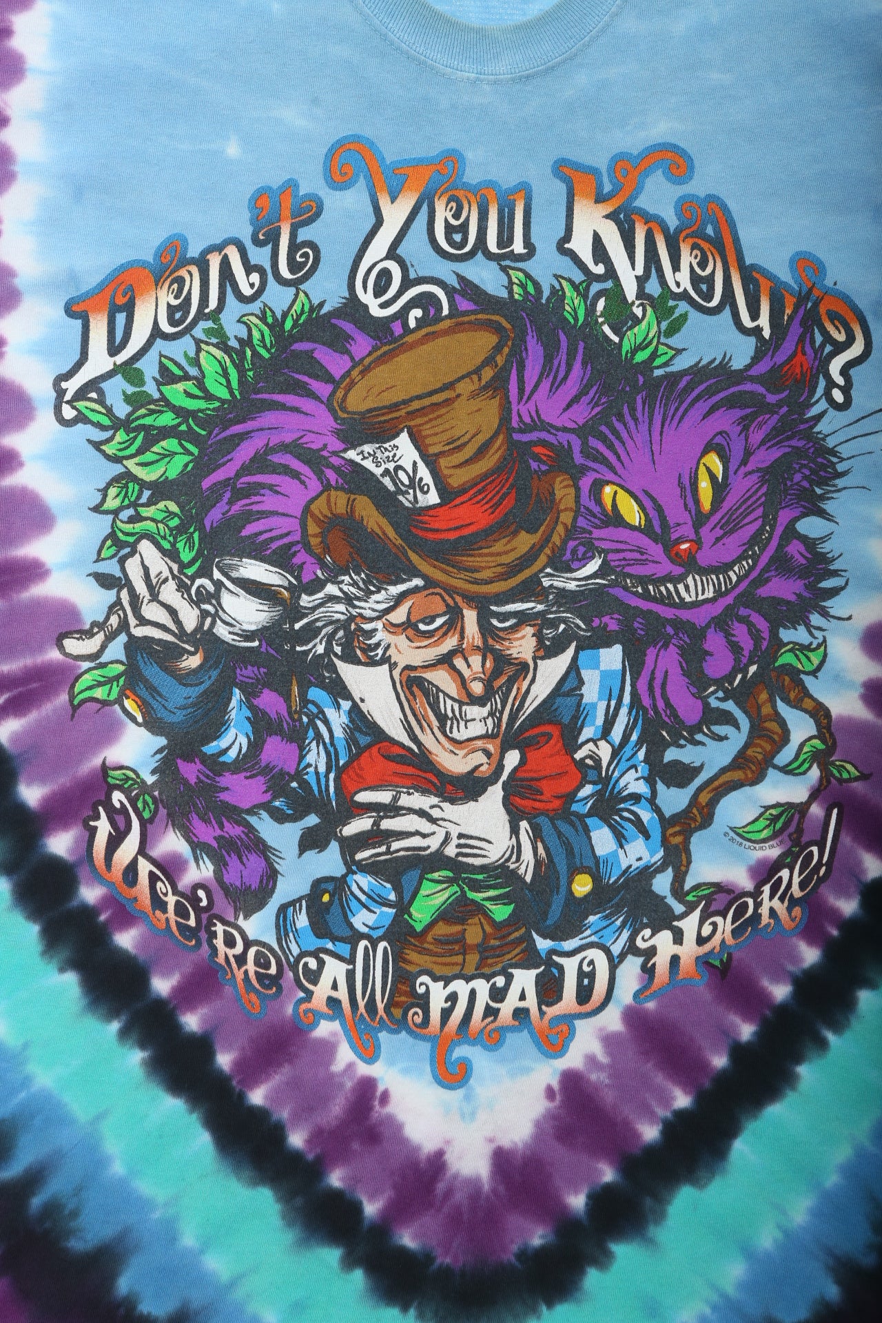 Liquid Blue Alice in Wonderland Tie Dye Shirt