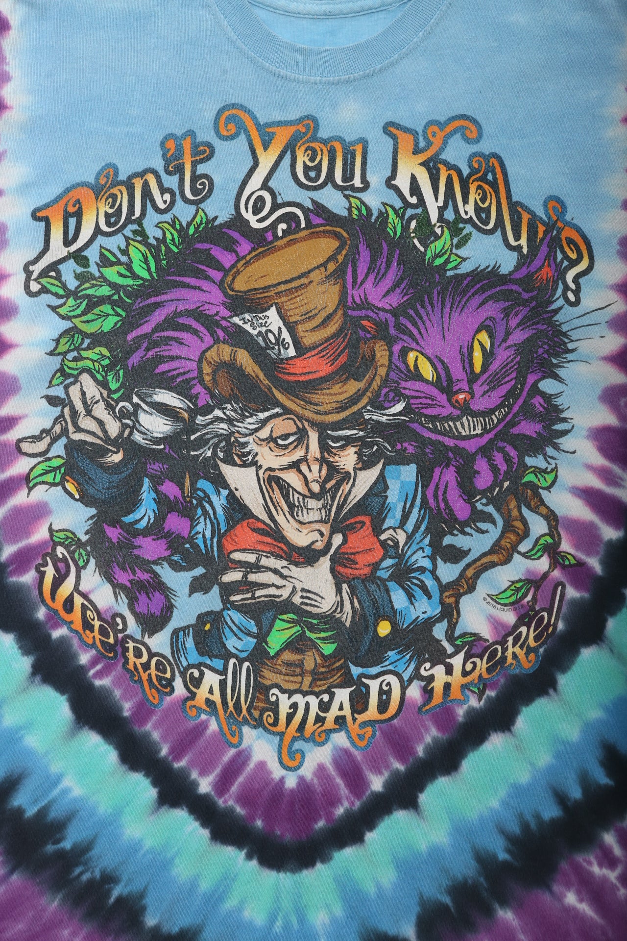 Liquid Blue Alice in Wonderland Tie Dye Shirt