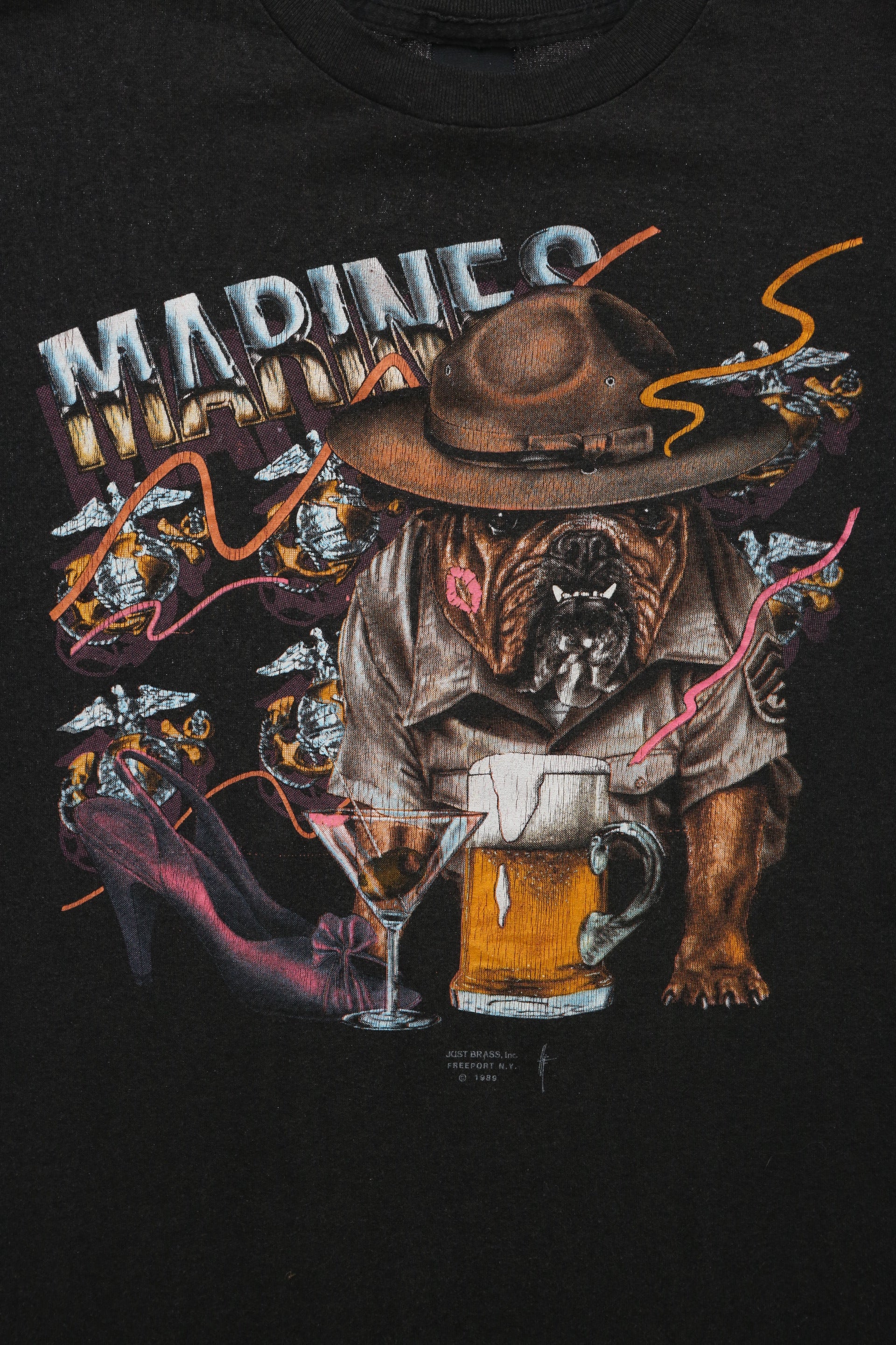3D US Marines Bulldog Graphic T-shirt
