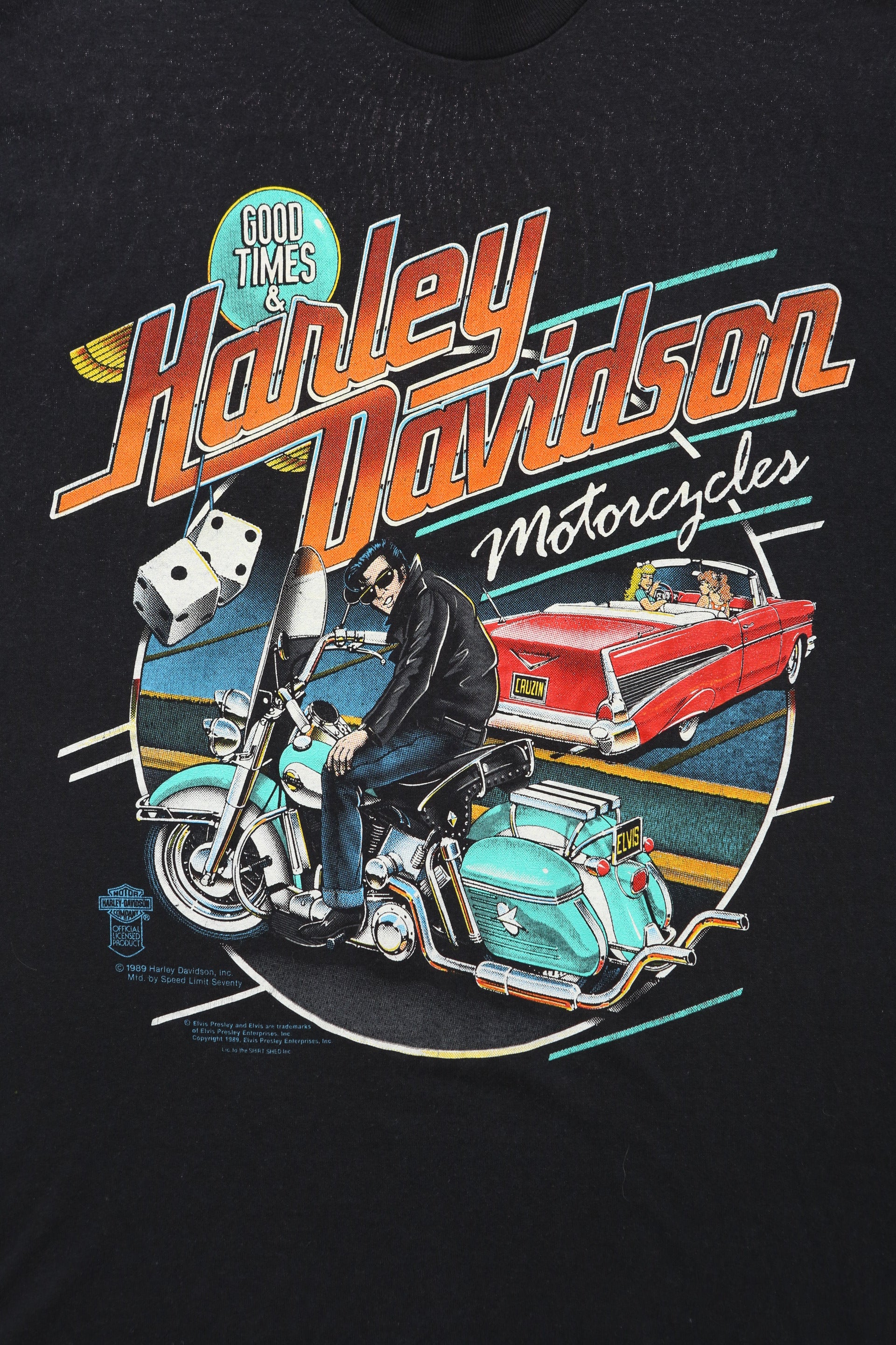 1989 Vintage Harley Davidson x Elvis Presley Collab T Shirt
