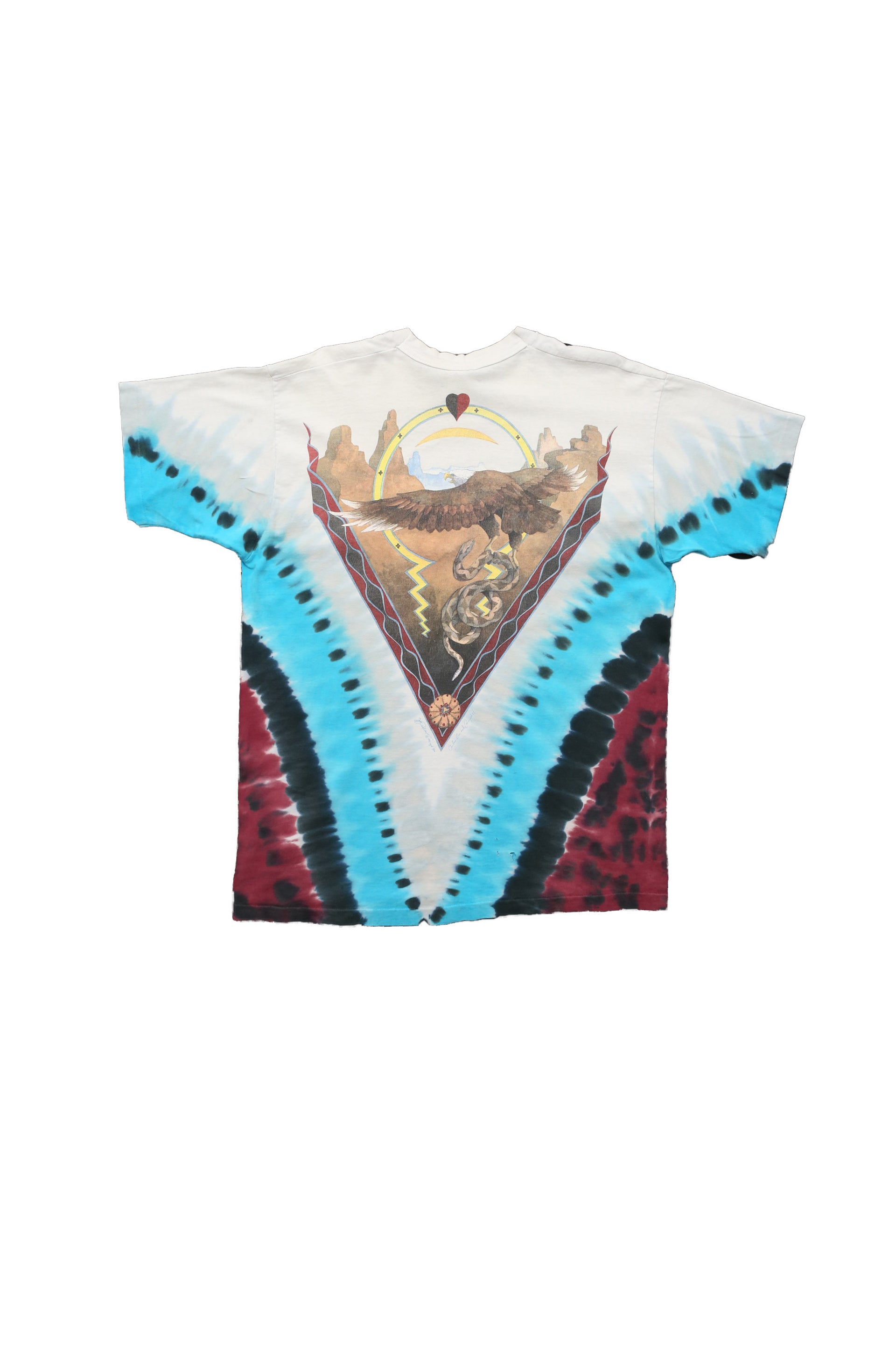 1992 Liquid Blue Desert Skull Tie Dye T-shirt