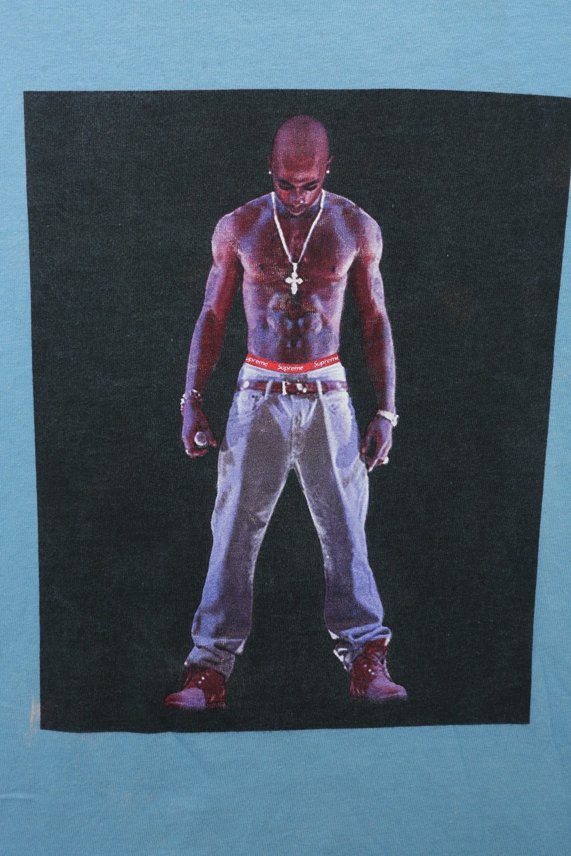 Supreme Tupac Hologram Blue T-shirt