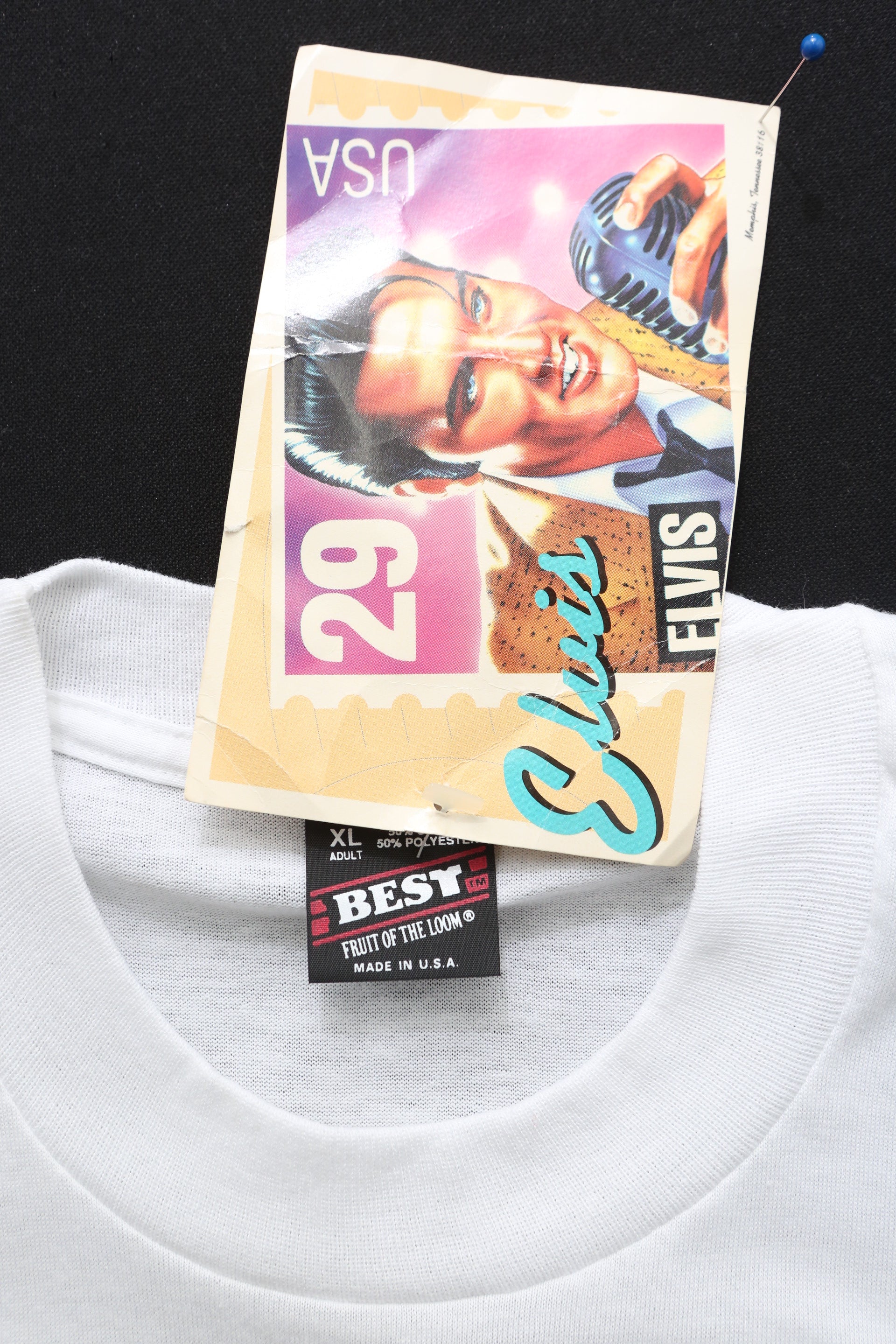 Deadstock 1992 Vintage Elvis Presley Postcard Graphic T-Shirt