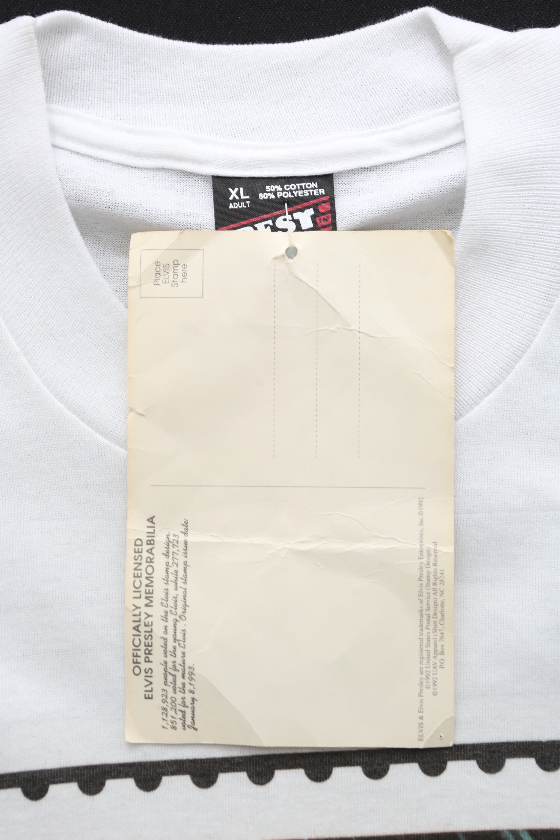 Deadstock 1992 Vintage Elvis Presley Postcard Graphic T-Shirt