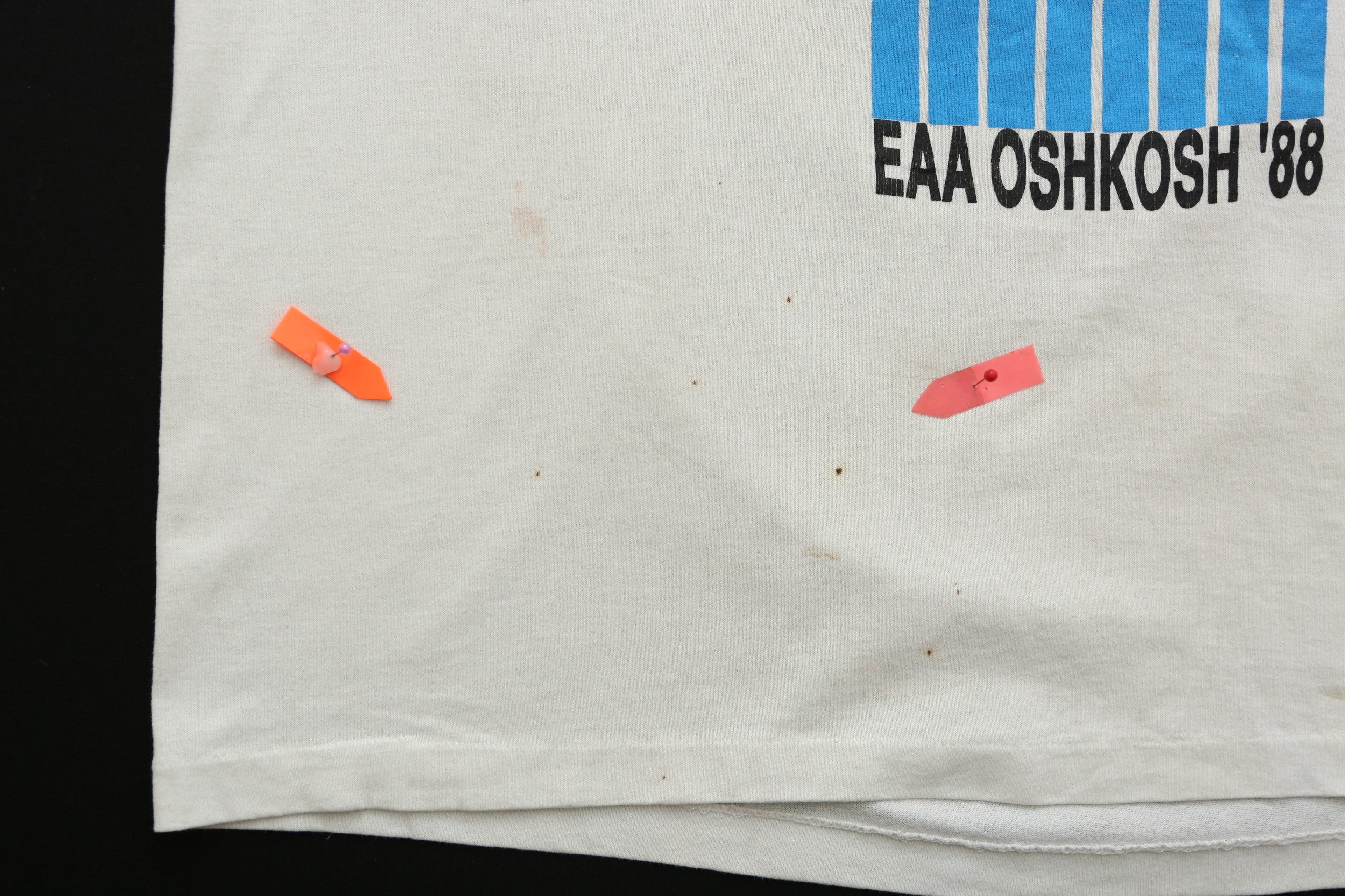 1988 Vintage EAA Oshkosh Fly-In Harrier Aviation T-shirt
