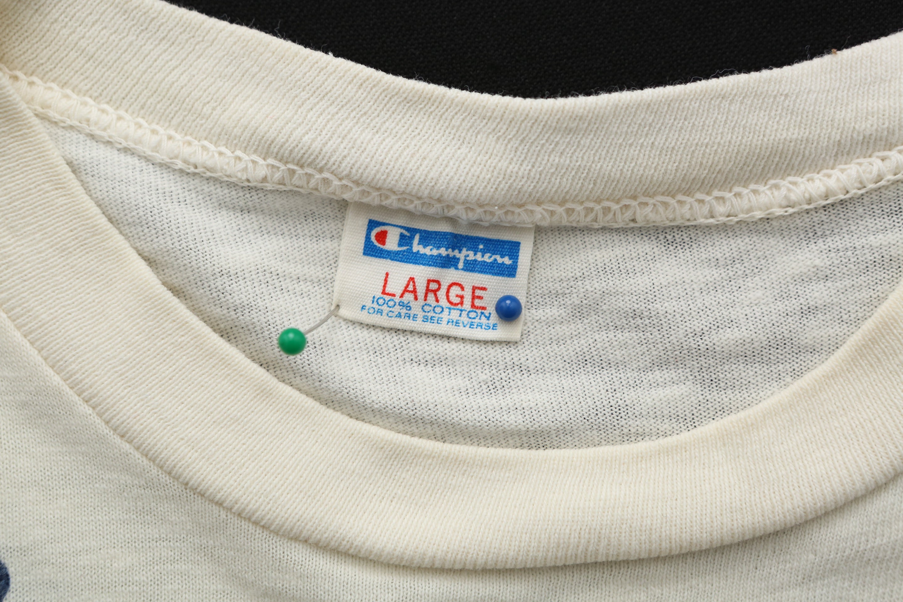 1970's Champion "Trompe l'oeil" Denim Overalls Print T-shirt