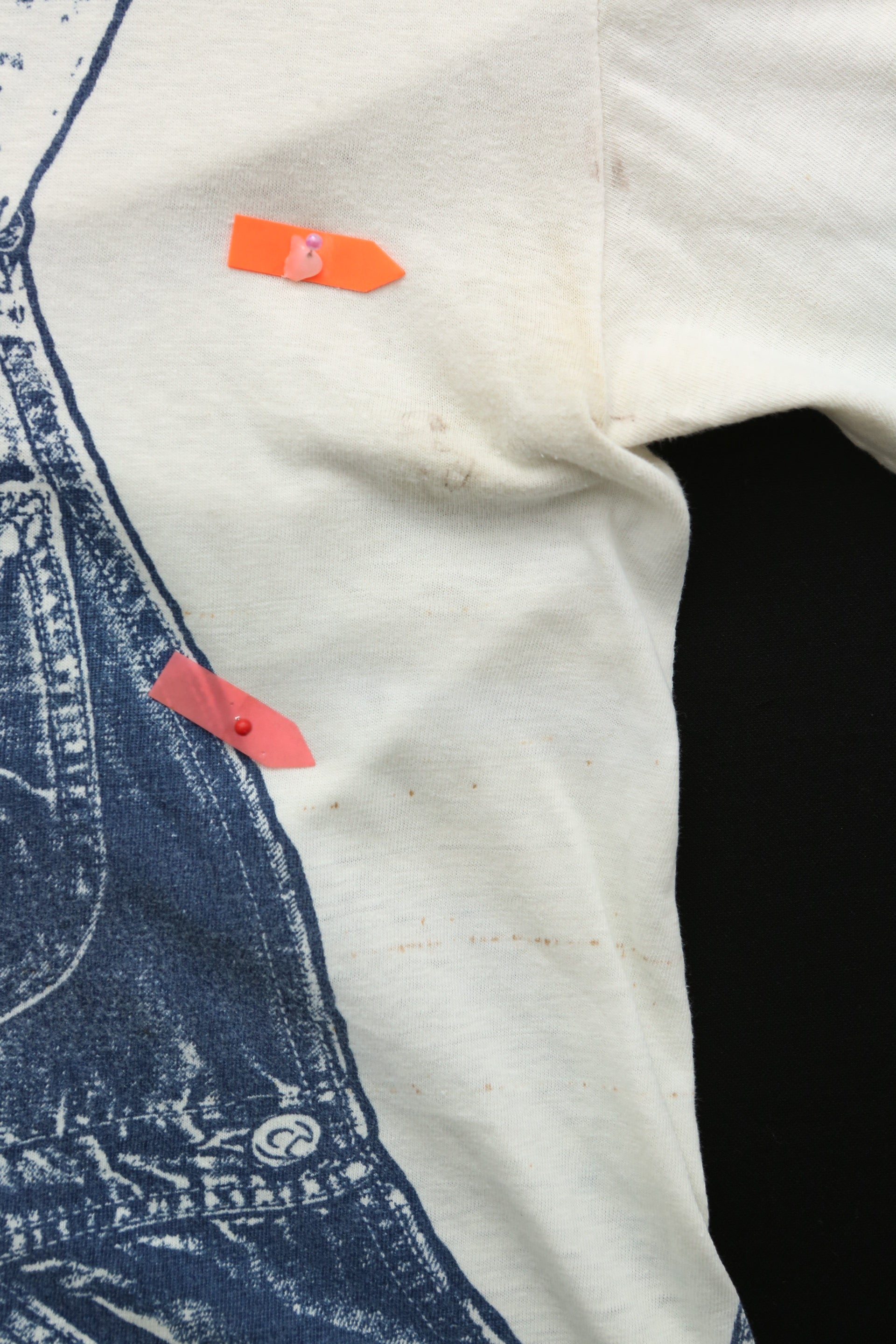 1970's Champion "Trompe l'oeil" Denim Overalls Print T-shirt