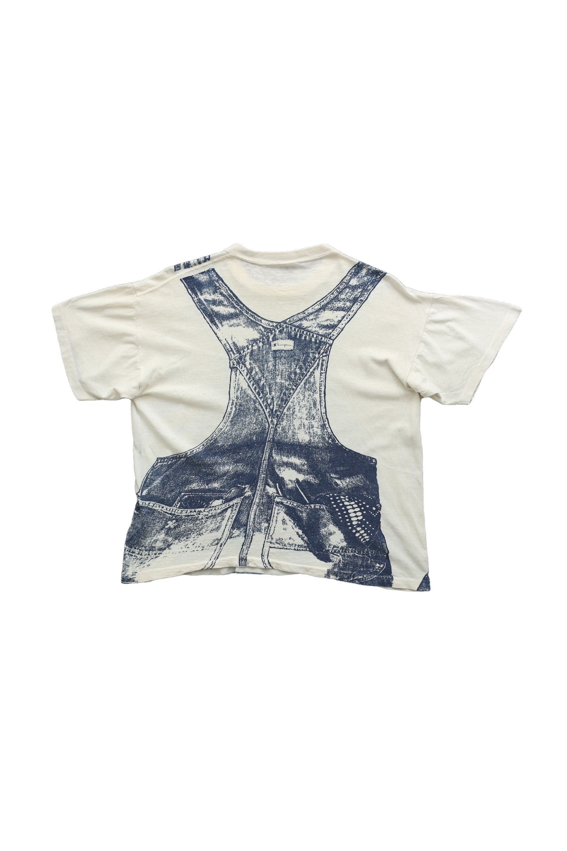 1970's Champion "Trompe l'oeil" Denim Overalls Print T-shirt