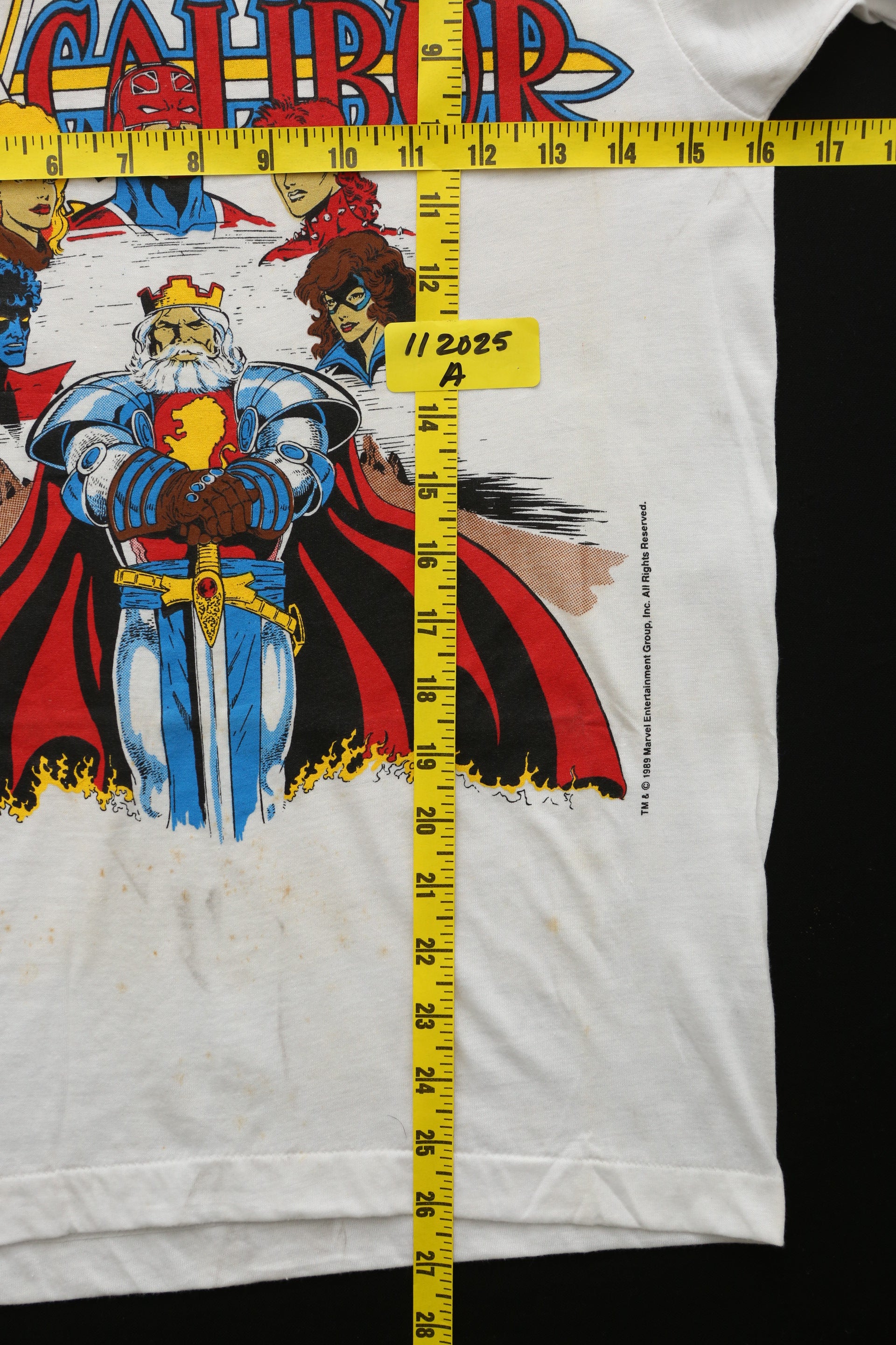 1988  Vintage Marvel Comics "Excalibur" Promotional T-Shirt