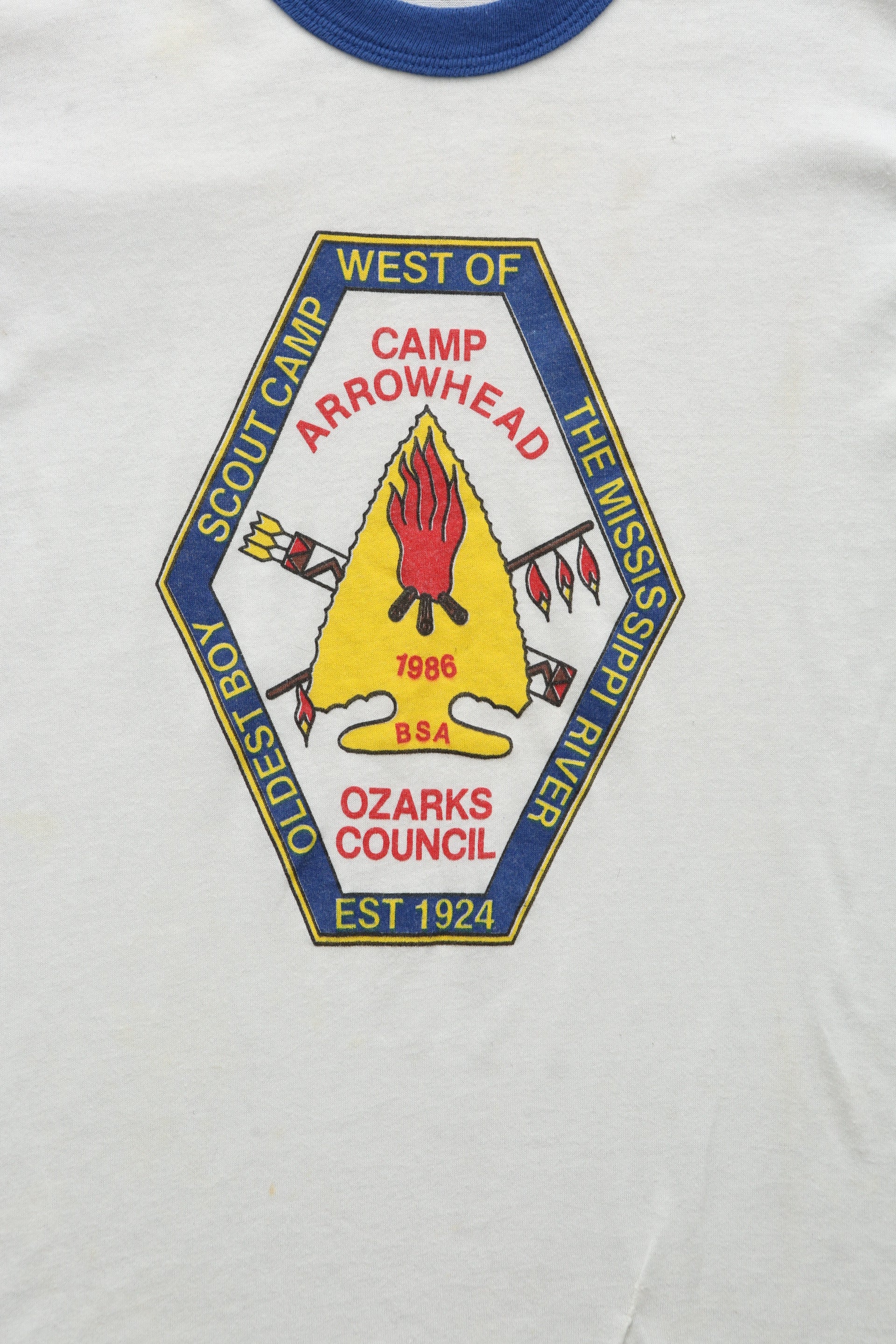 1986 Boy Scouts of America Camp Arrowhead Ringer T-shirt