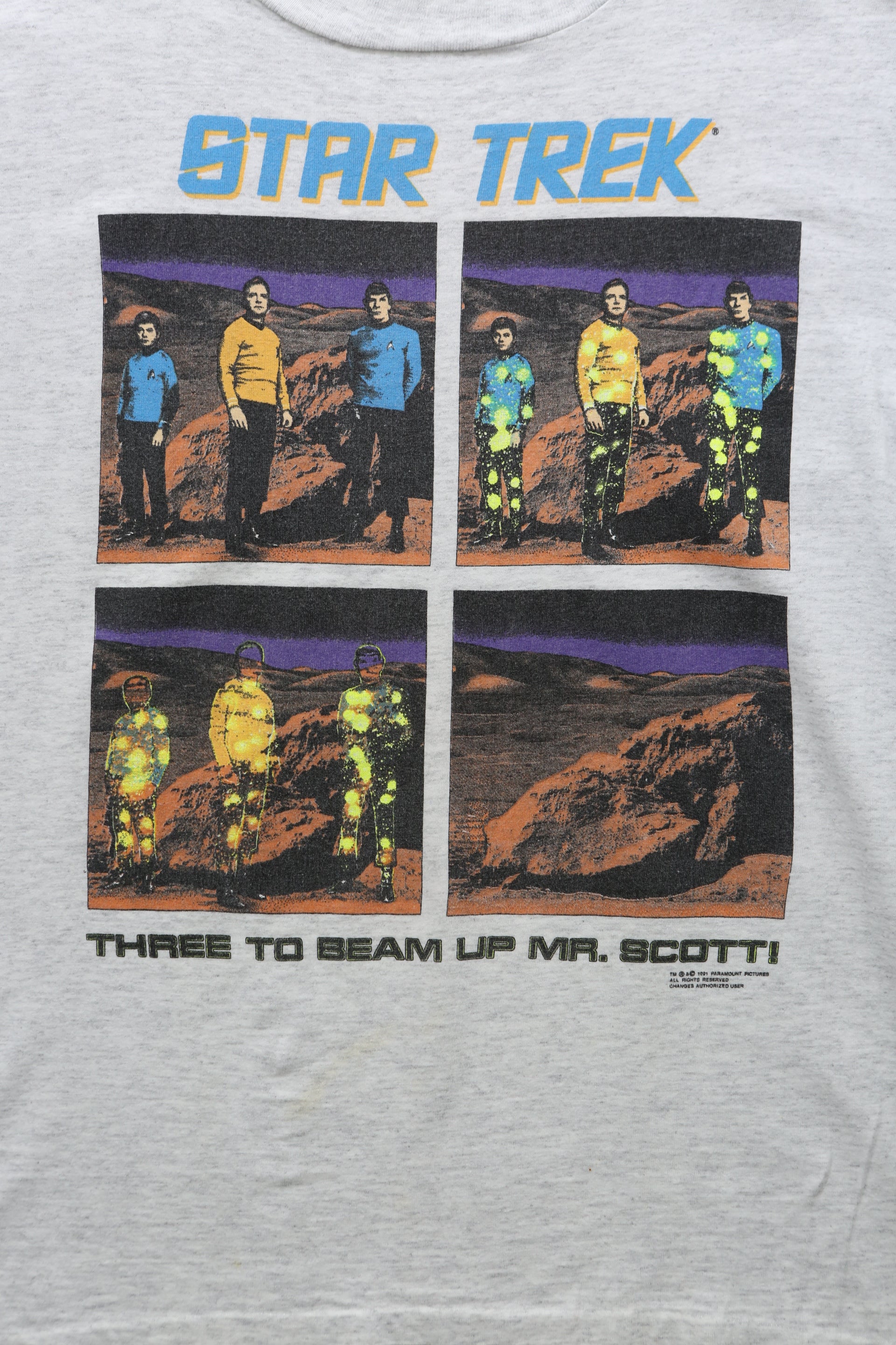 1991 Star Trek "Three to Beam Up Mr. Scott" T-shirt