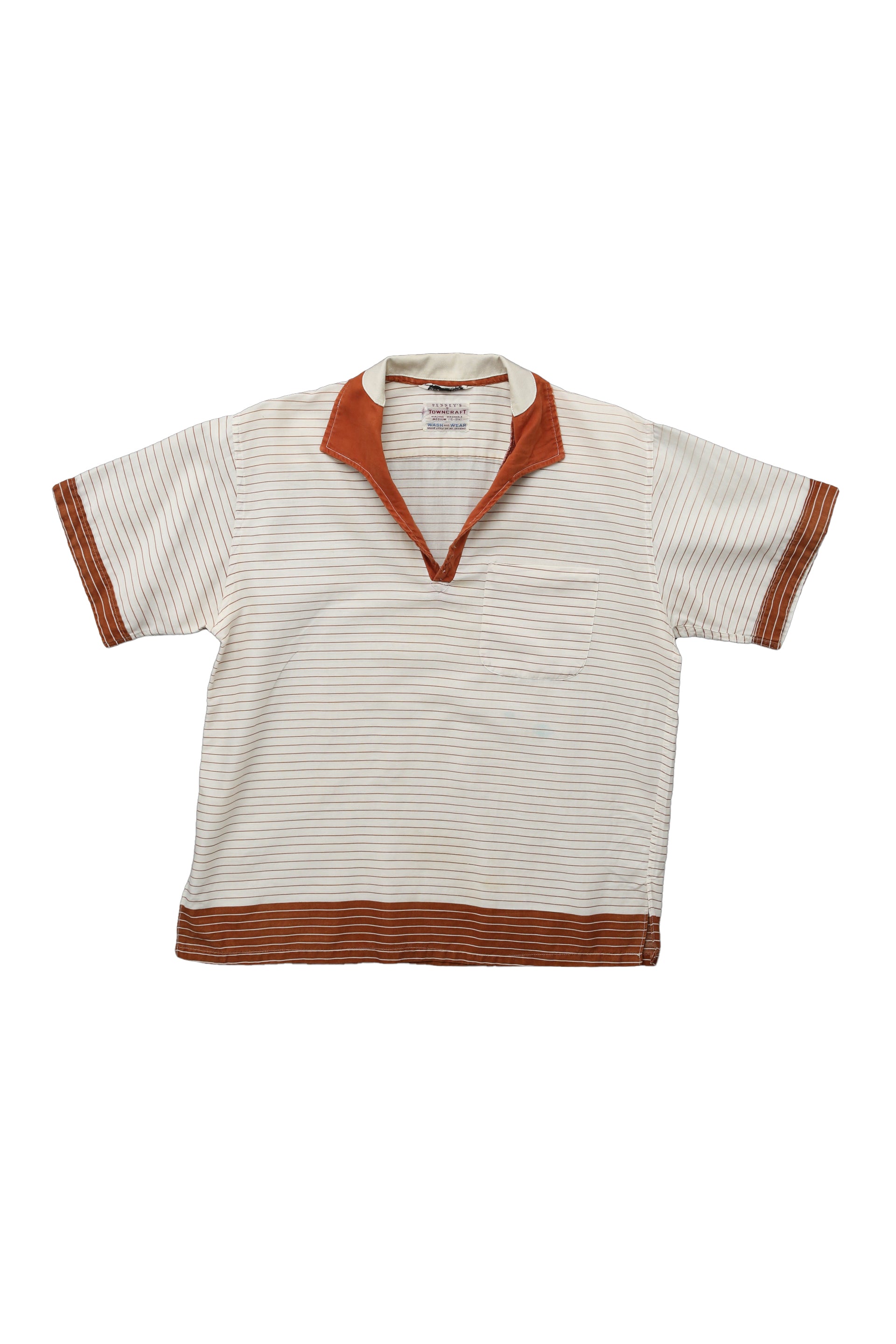 1960's JCPenny Towncraft Striped Knit Polo Shirt