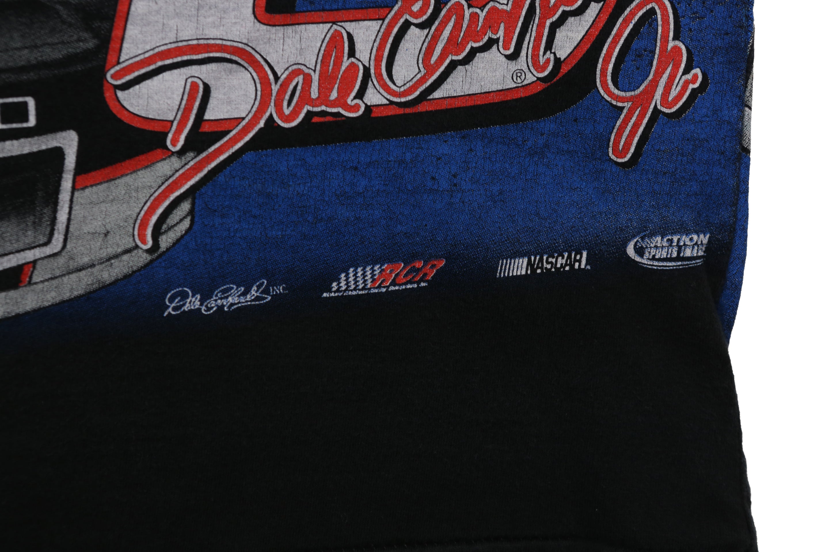 2000s Chase Authentics Dale Earnhardt Sr. and Jr. "Two Faces of the 3" all-over print (AOP) shirt