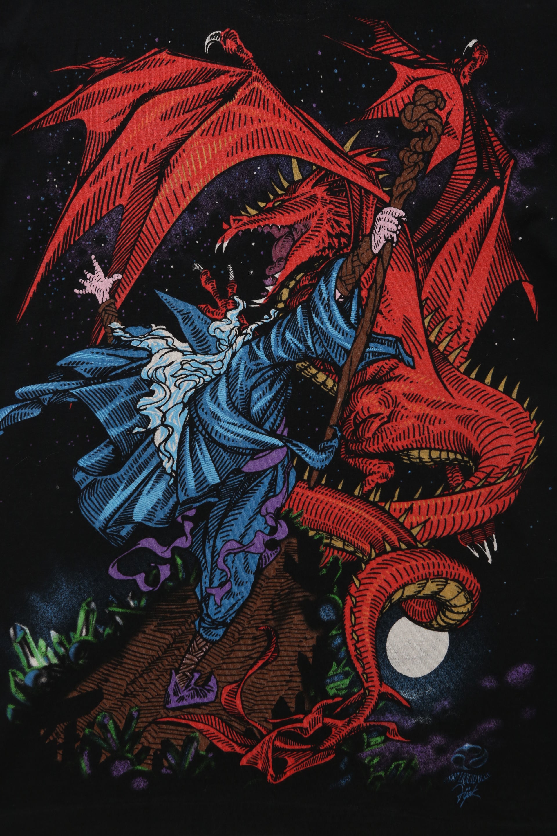 Liquid Blue 90's Wizard Dragon Graphic T-Shirt