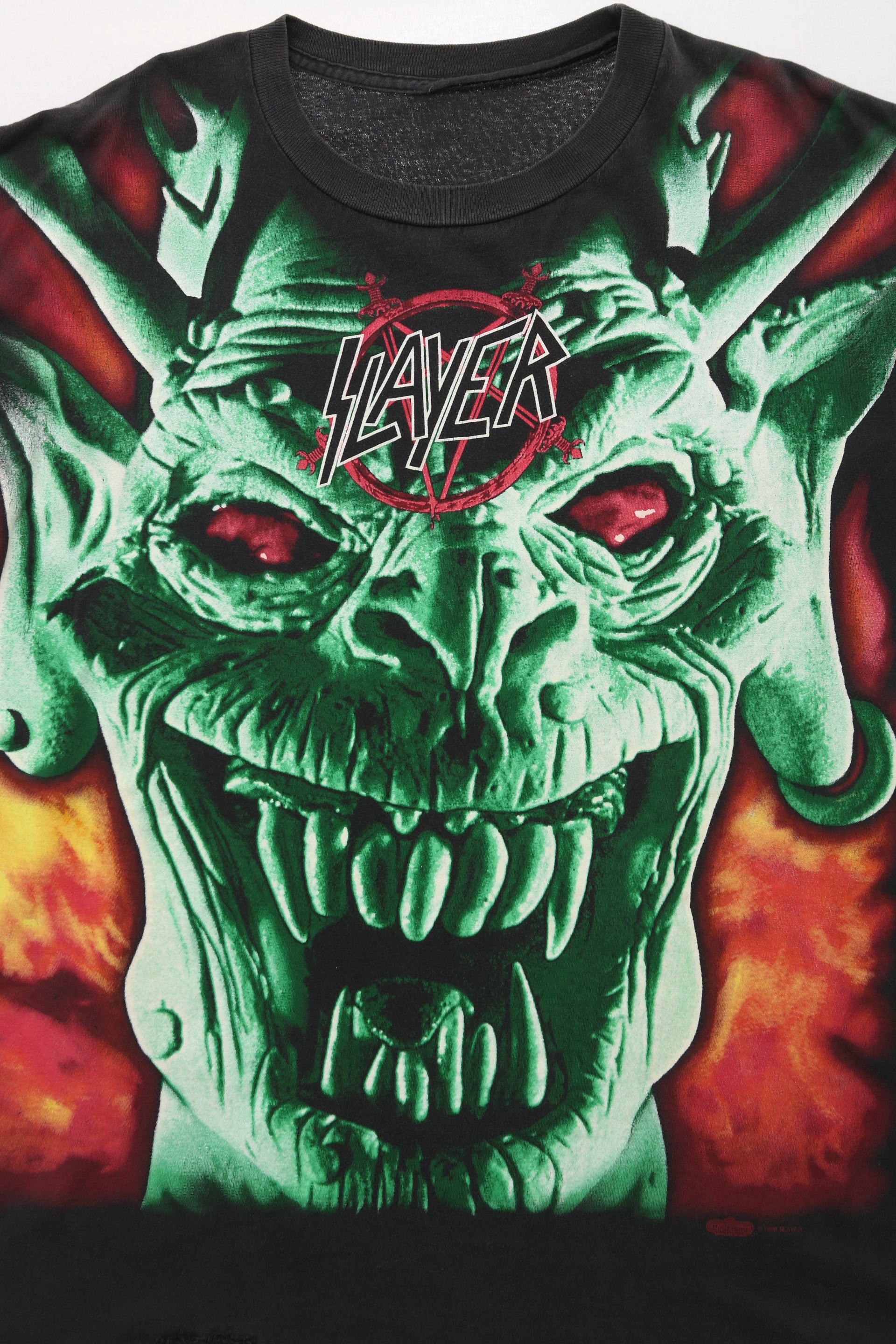1996 Vintage Slayer "Root of All Evil" AOP T-shirt