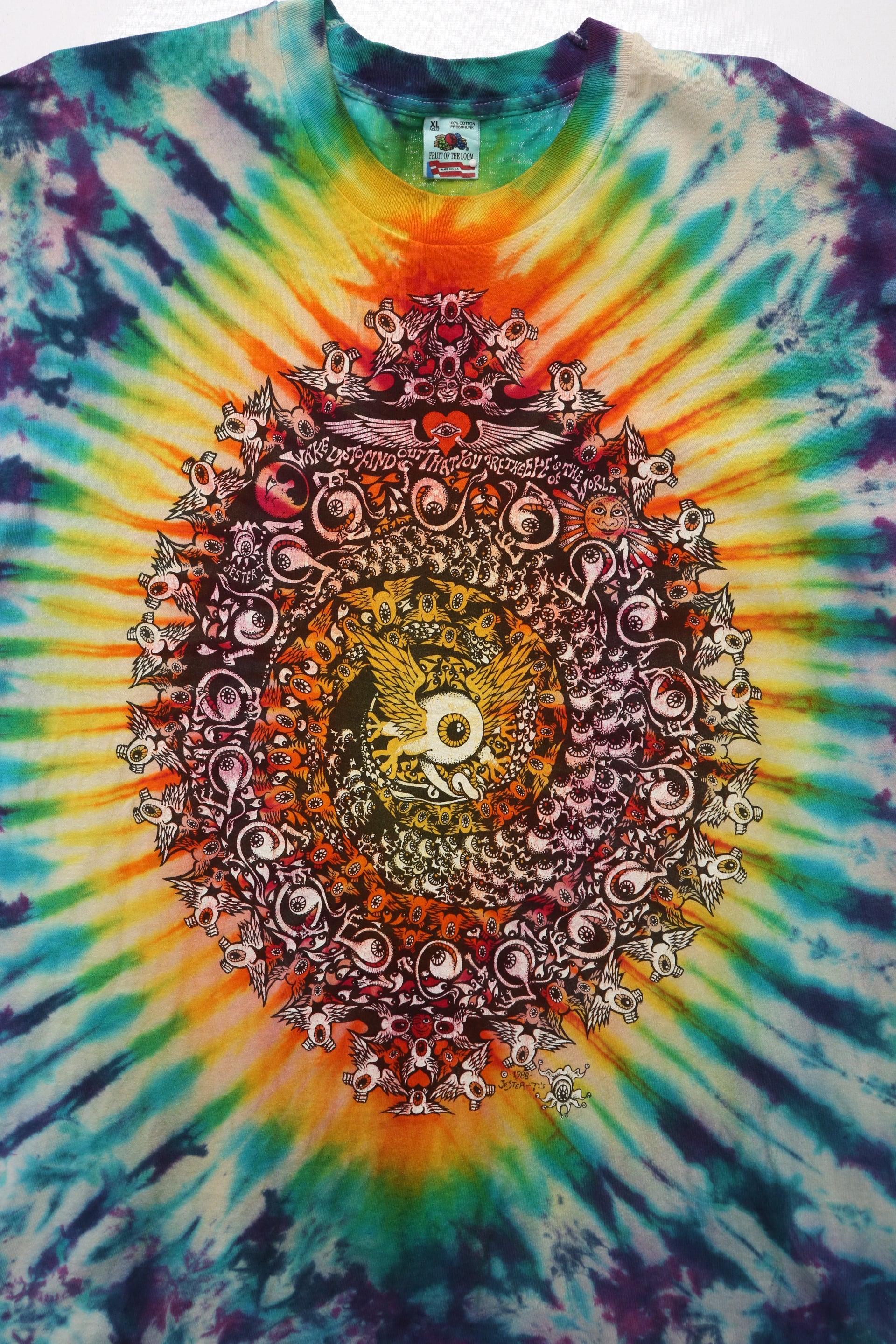 1988 Vintage Grateful Dead Eyes of the World Tie Dye tee