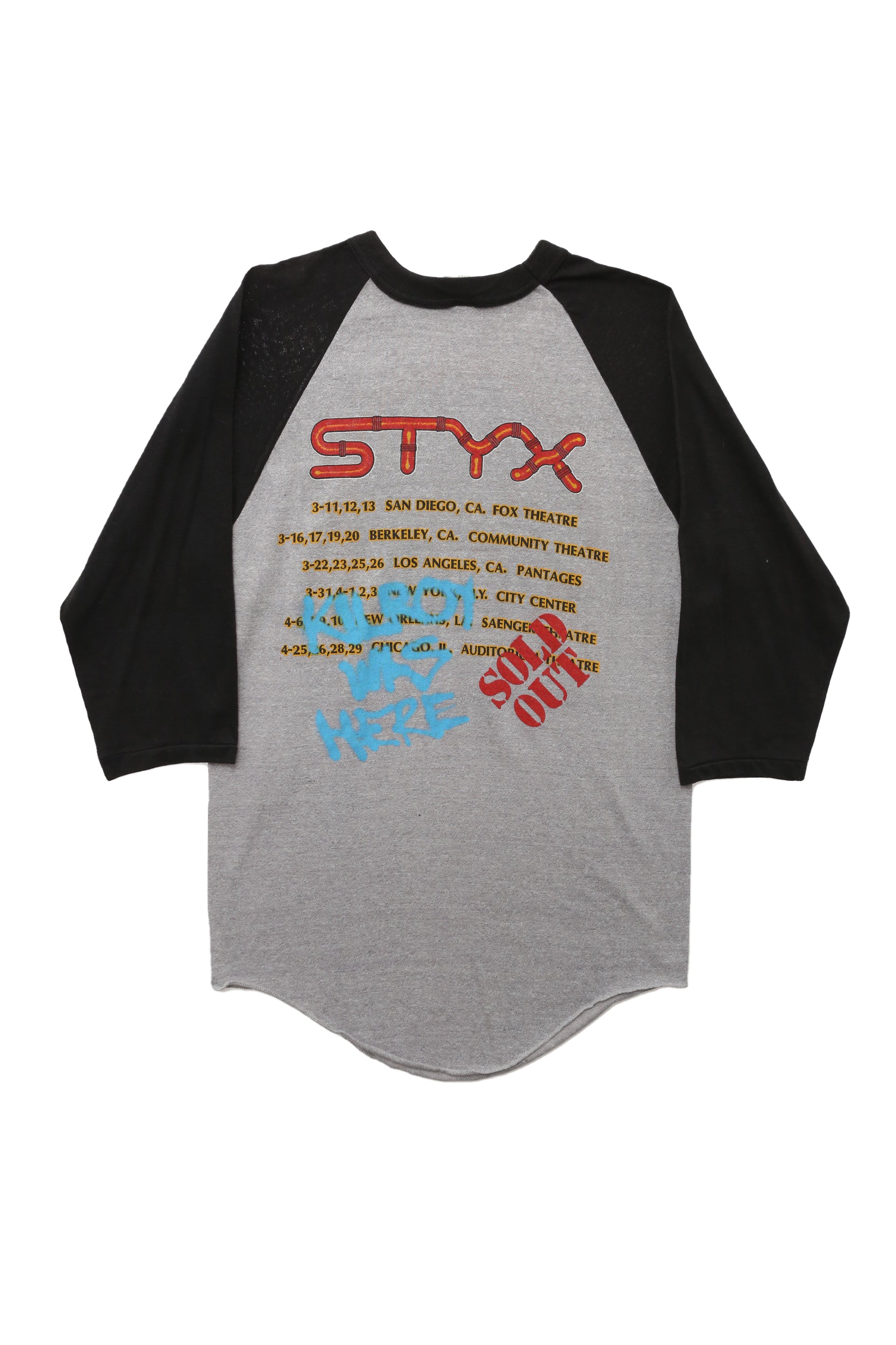 1983 Vintage Styx "Kilroy Was Here Raglan" T-shirt