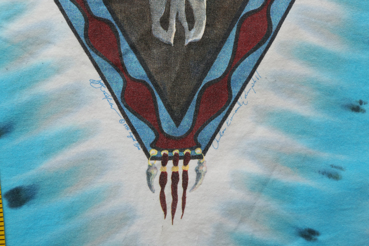 1992 Liquid Blue Southwest Desert Skull Tie Dye T-shirt