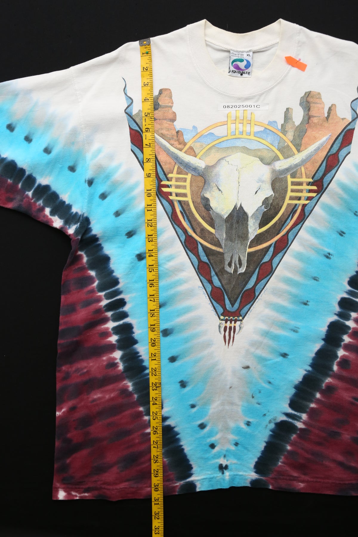1992 Liquid Blue Southwest Desert Skull Tie Dye T-shirt