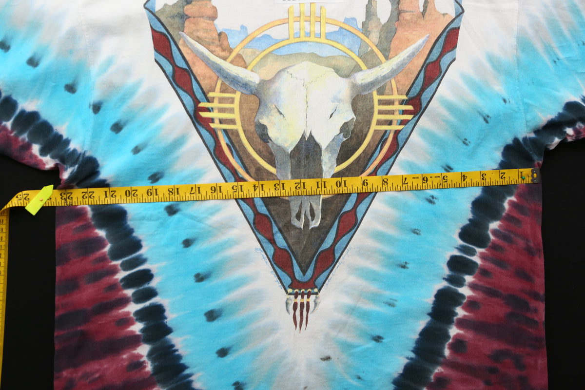 1992 Liquid Blue Southwest Desert Skull Tie Dye T-shirt
