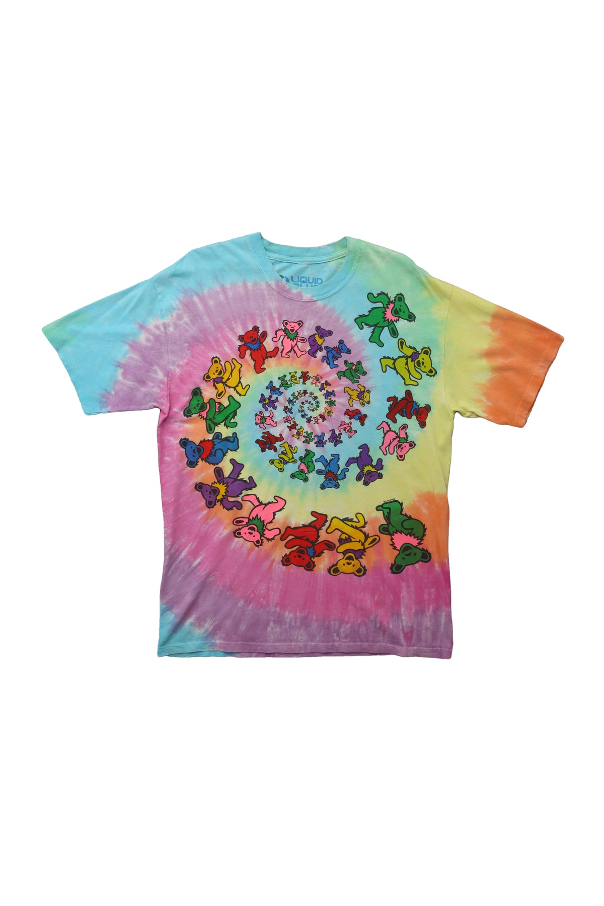 Y2k Liquid Blue Spiral Bears T-shirt