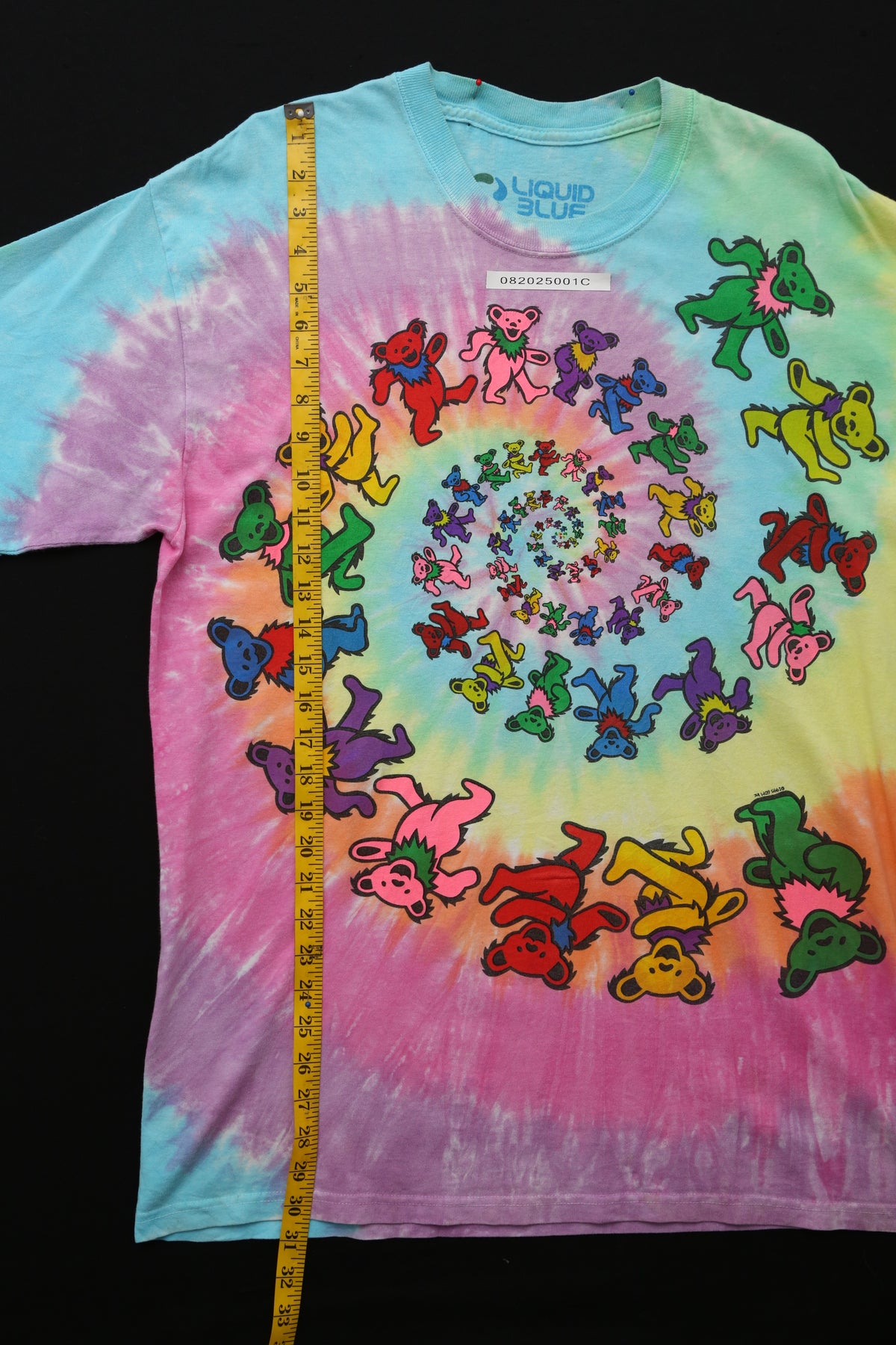 Y2k Liquid Blue Spiral Bears T-shirt