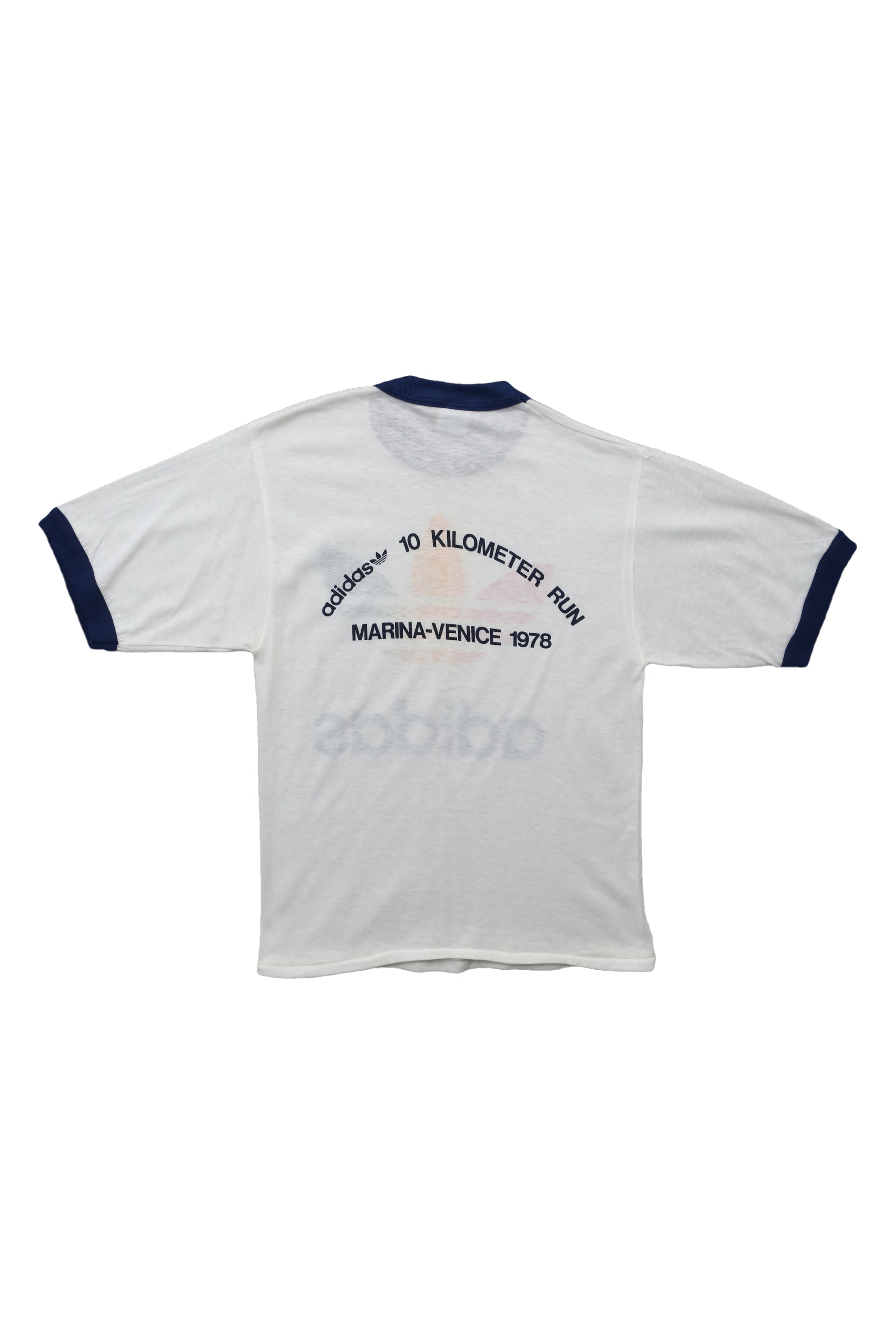 1978 Vintage Adidas Tri Color 10km run tee