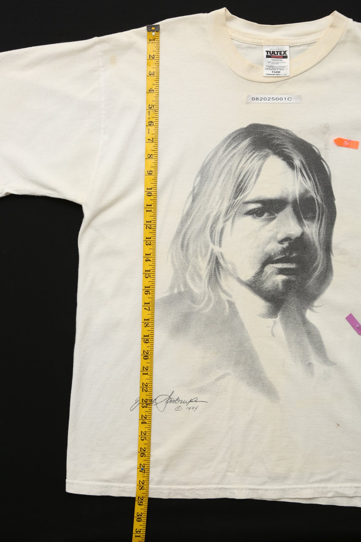 1994 Kurt Cobain x Gary Saderup Portrait Memorial T-shirt