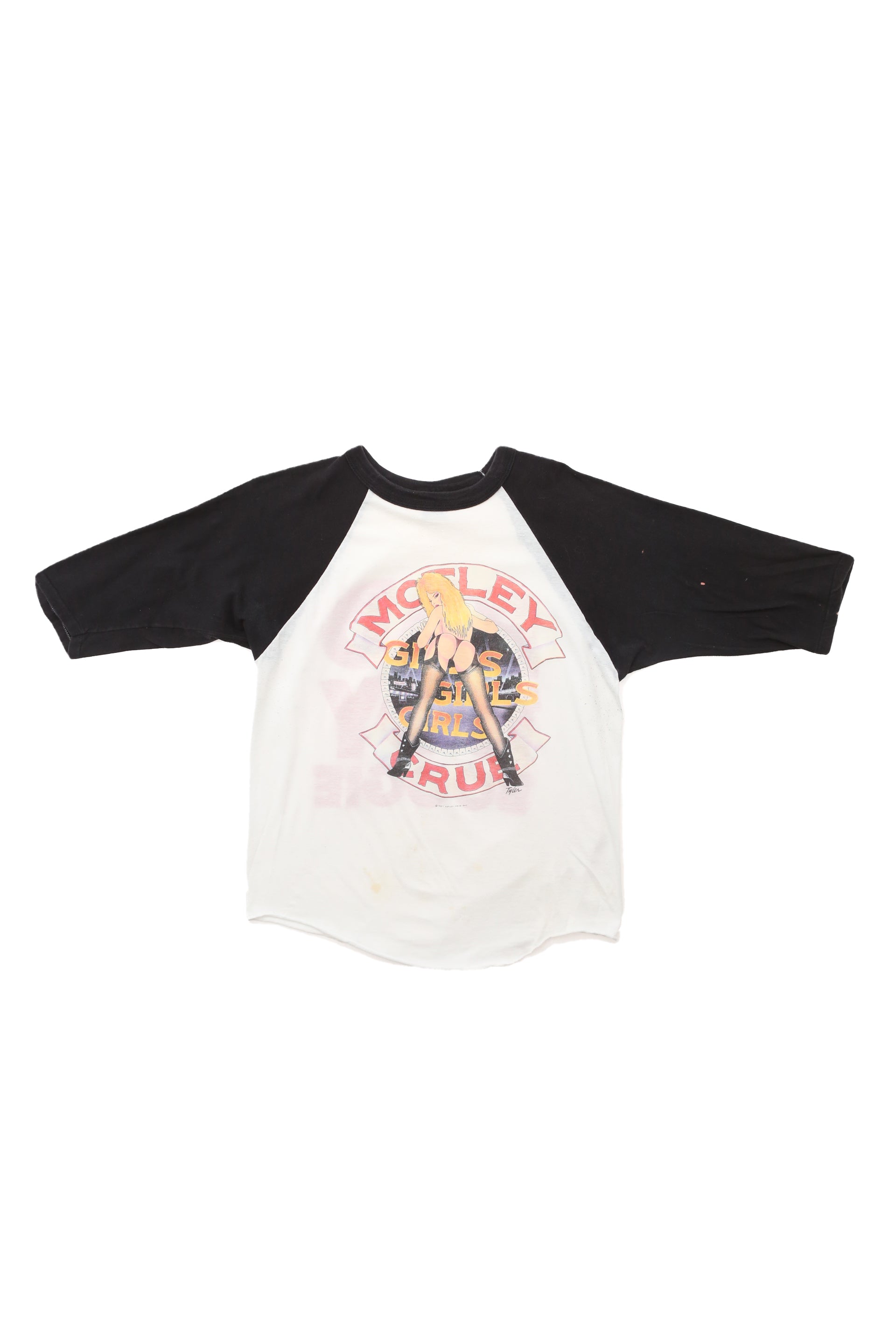 1987 Vintage Motley Crue Concert tour Raglan jersey shirt