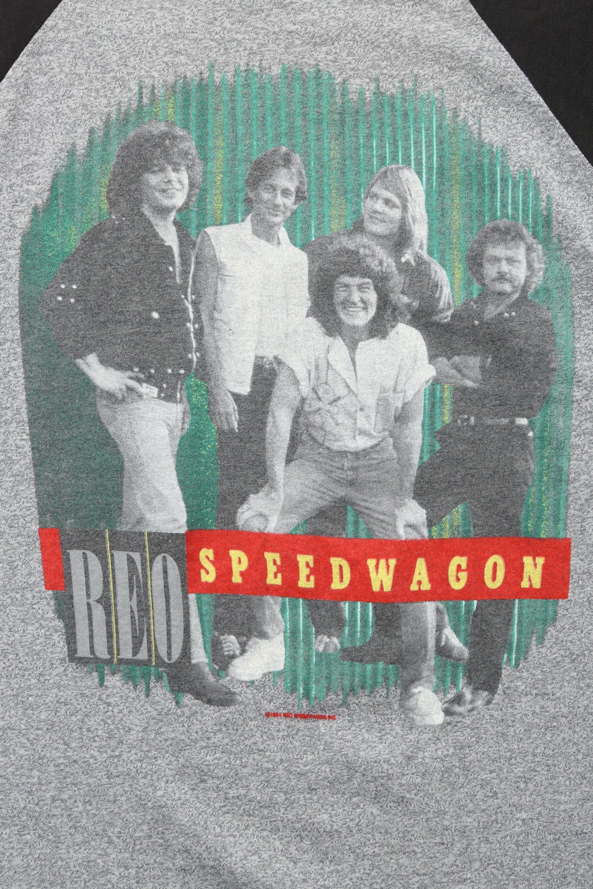 1984 REO Speedwagon Wheels are Tourin Raglan concert tee