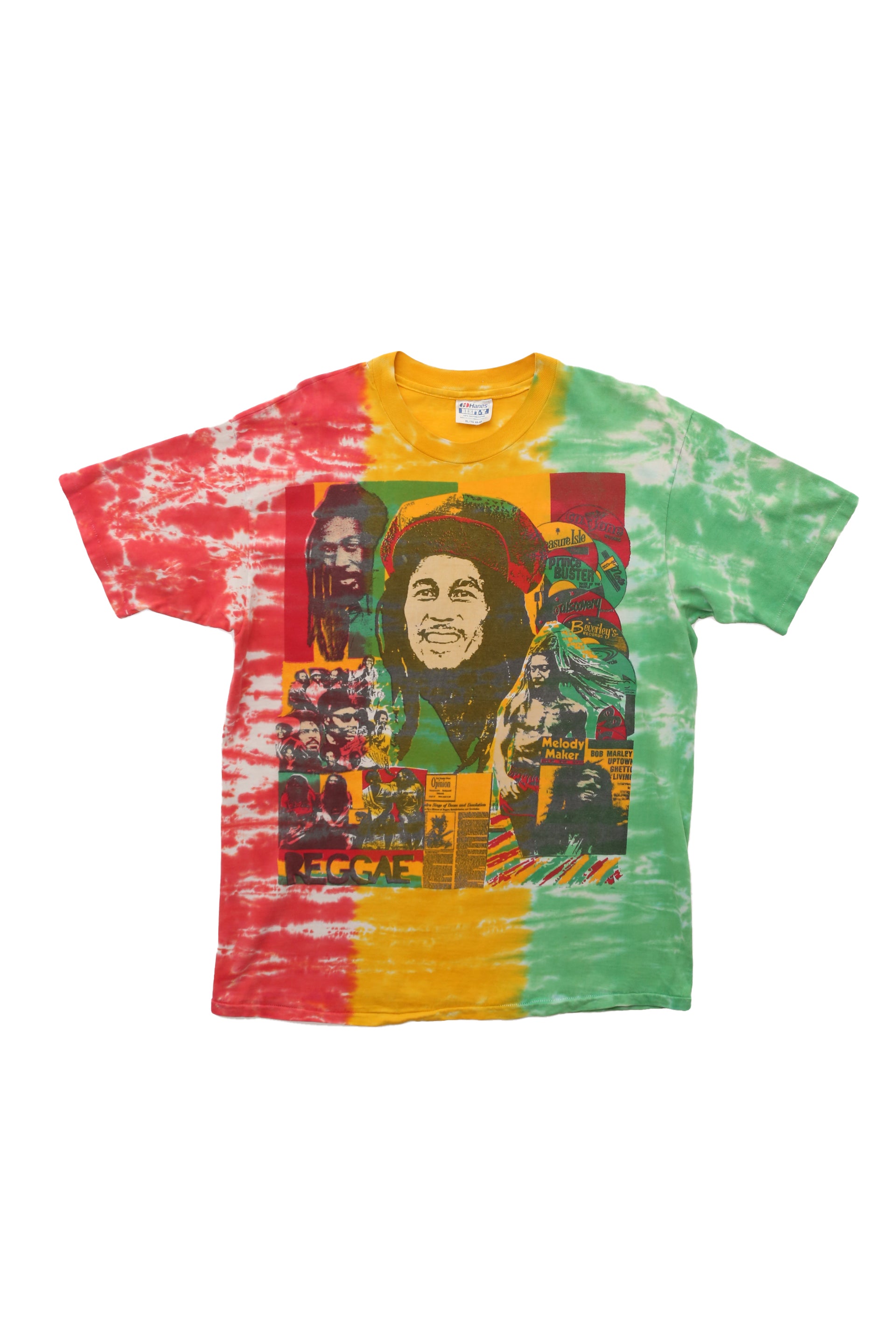 1990's Vintage Bob Marley "Rasta Collage" Tie Dye tee
